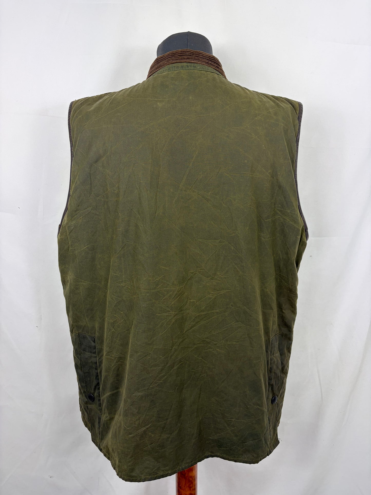 Barbour Gilet cerato da uomo Westmorland Verde Large- Green vintage Westmorland Waistcoat size Large