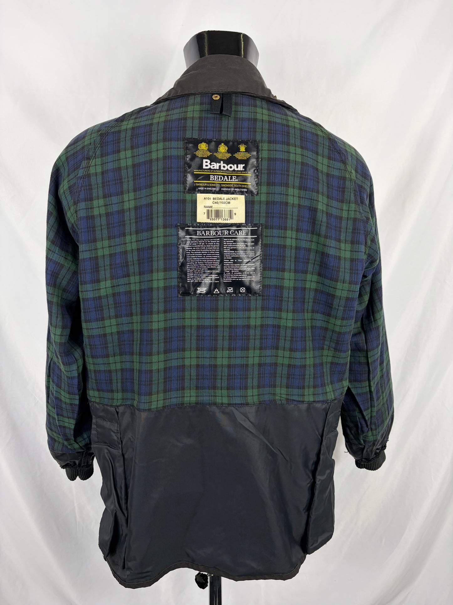 Barbour Vintage Giacca Bedale nero C40/102 CM - Black Bedale wax man jacket Size Medium