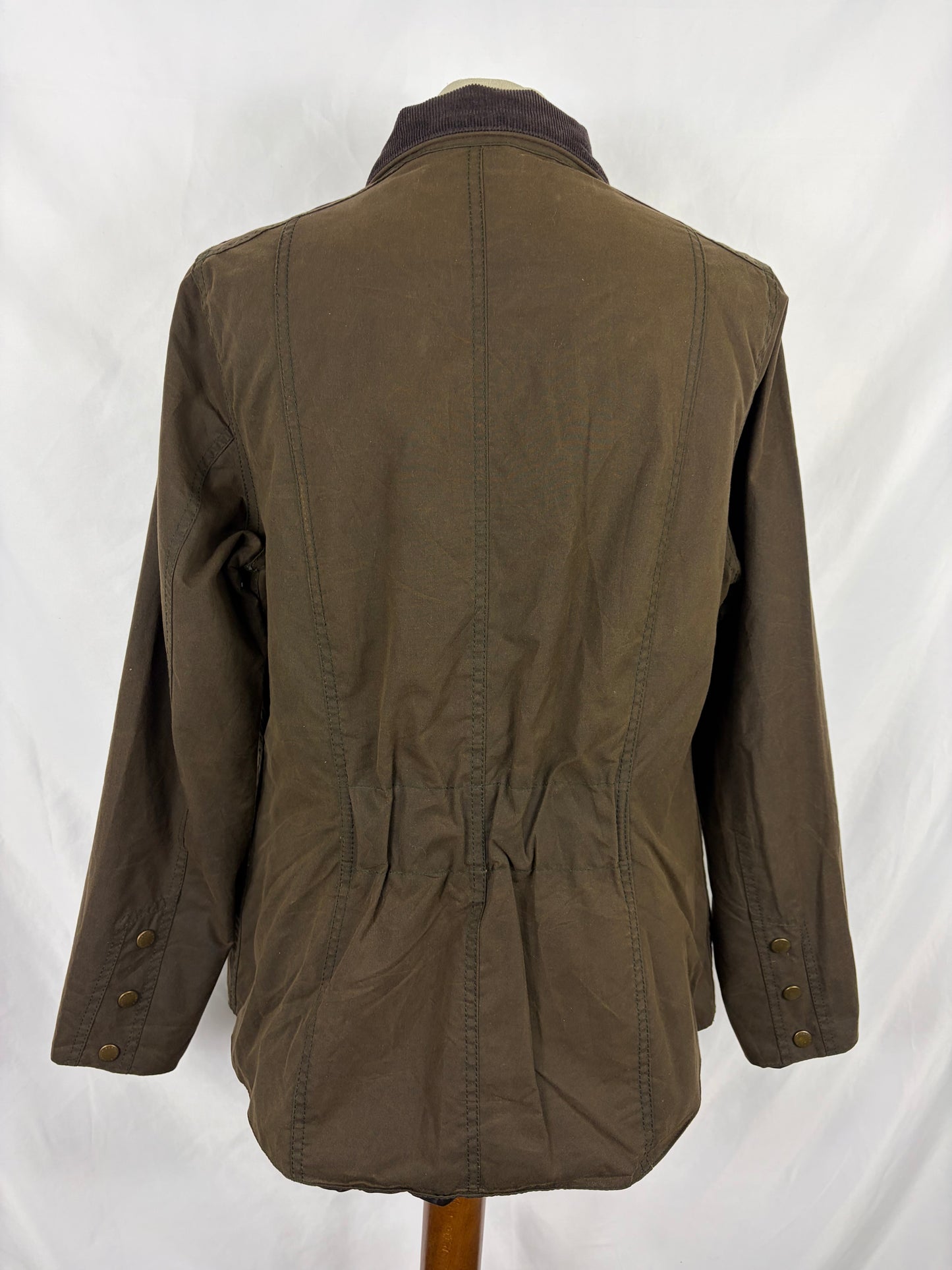 Giacca Barbour X Emily Bond da donna Oliva Cerata tg.44 - Lady Wax Ferndown Horseprint jacket size M Uk14