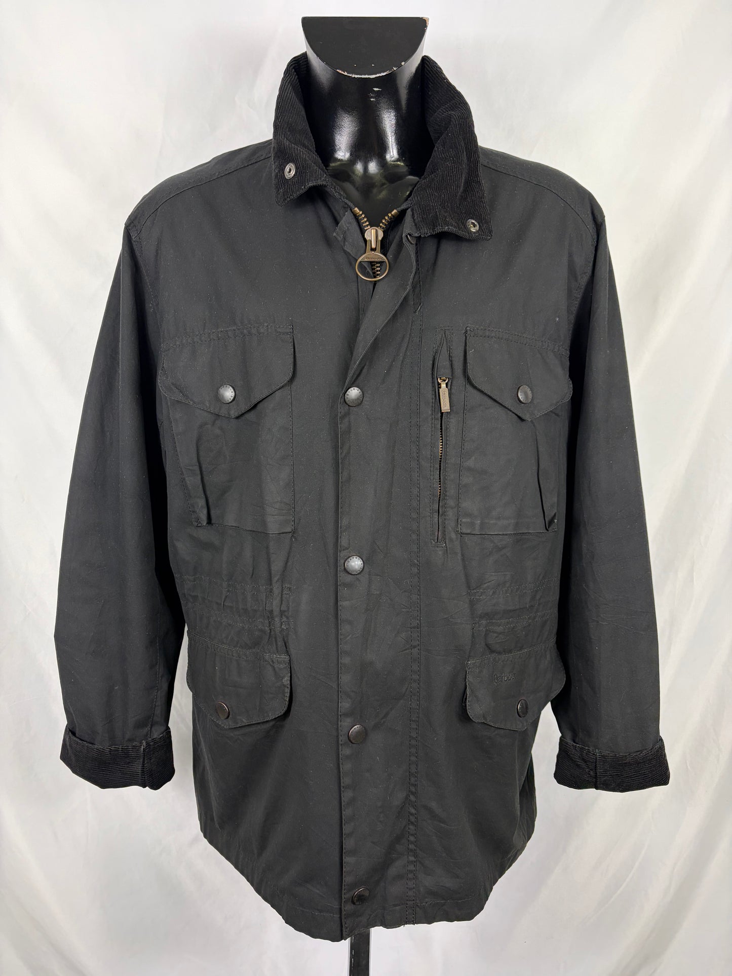 Barbour Giacca uomo nera Large Sapper Jacket Man Black Waxed Sapper Jacket Size L