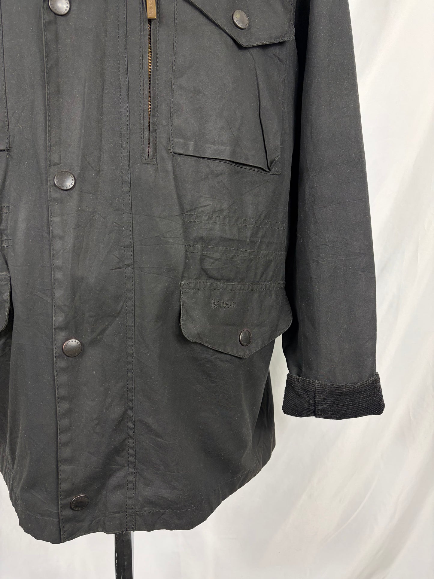 Barbour Giacca uomo nera Large Sapper Jacket Man Black Waxed Sapper Jacket Size L