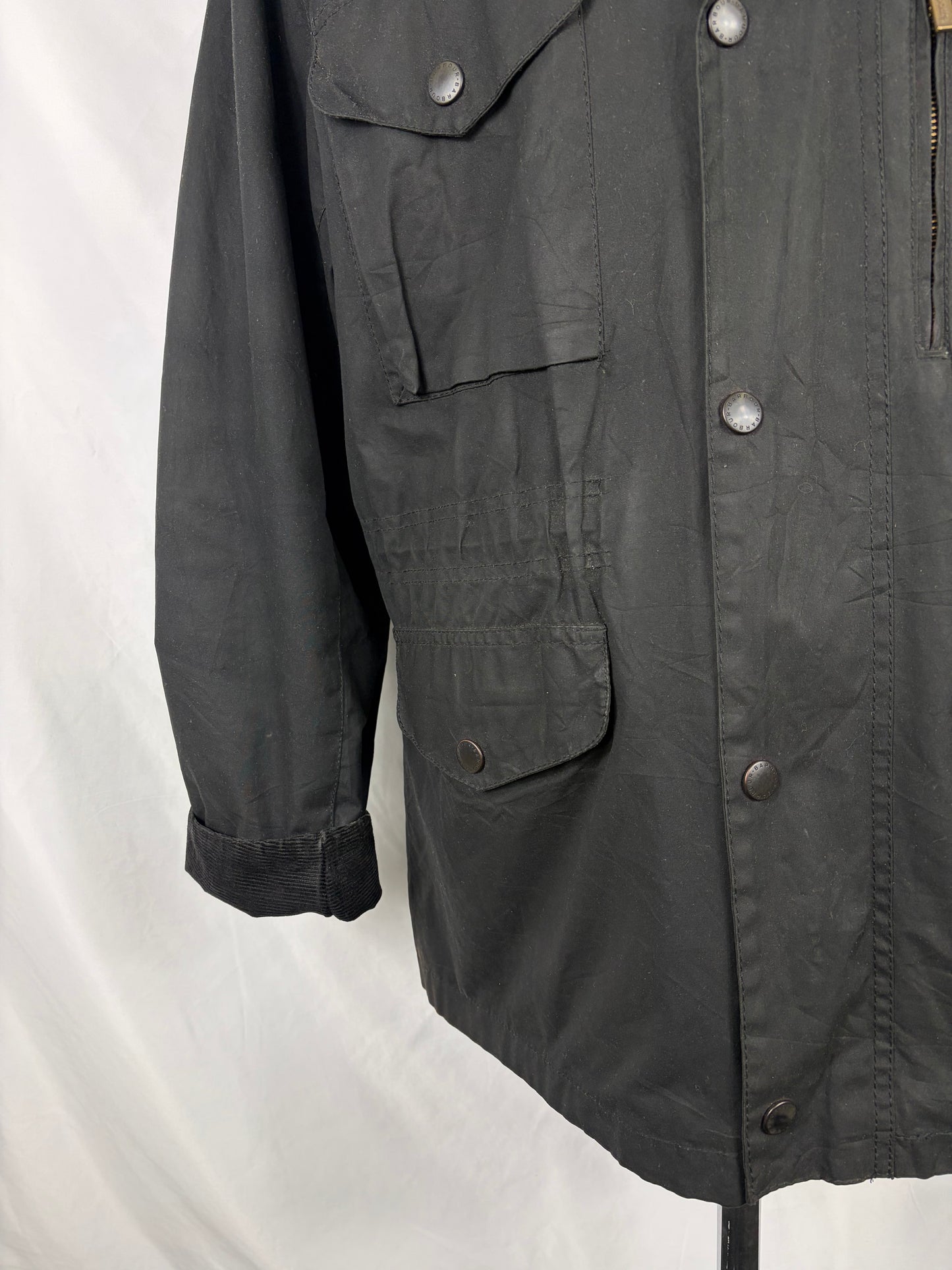 Barbour Giacca uomo nera Large Sapper Jacket Man Black Waxed Sapper Jacket Size L