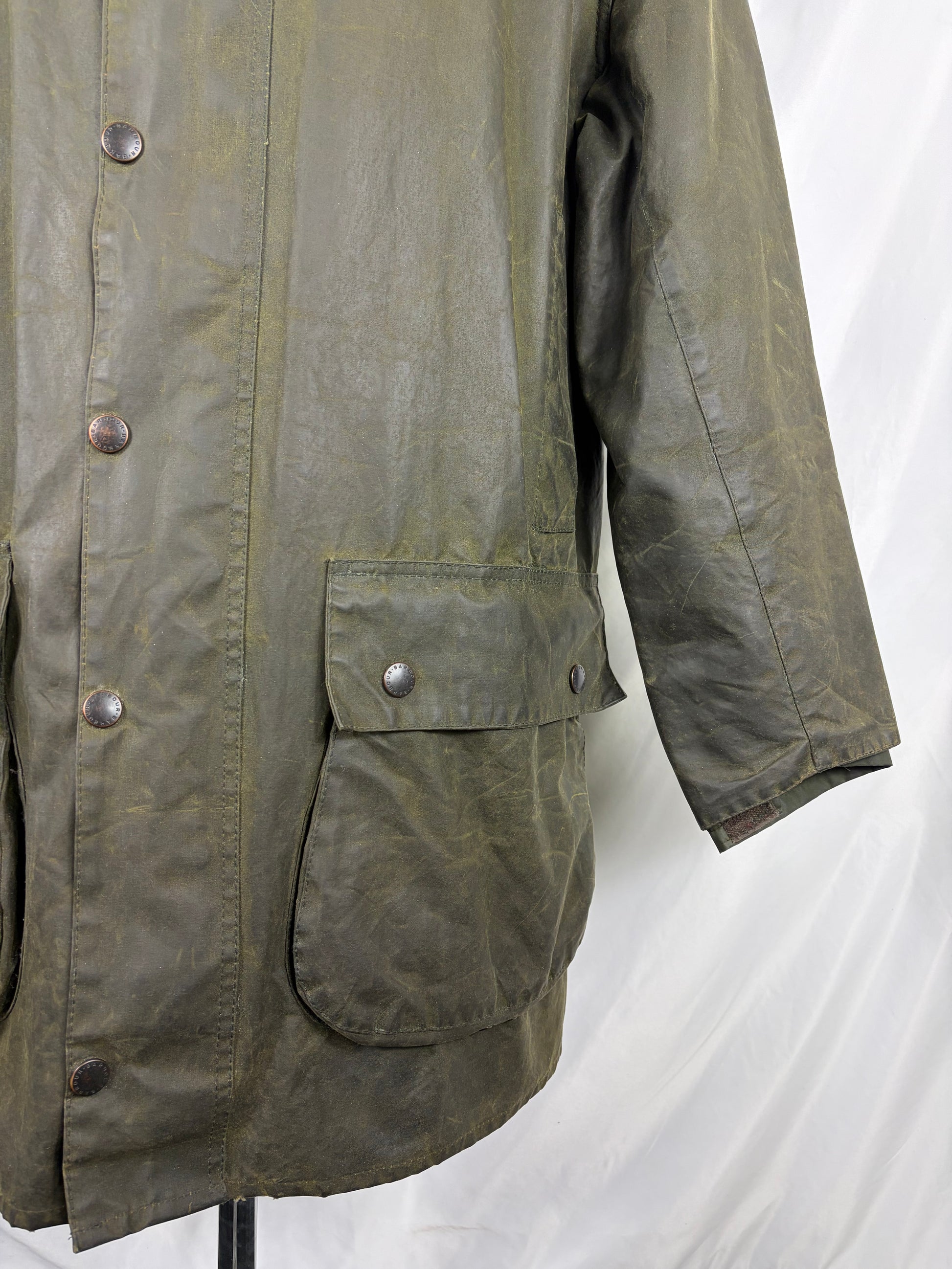 RARO Barbour Vintage Northumbria C42/107cm-Green Waxed Northumbria Jacket  Size Large - Shop In London