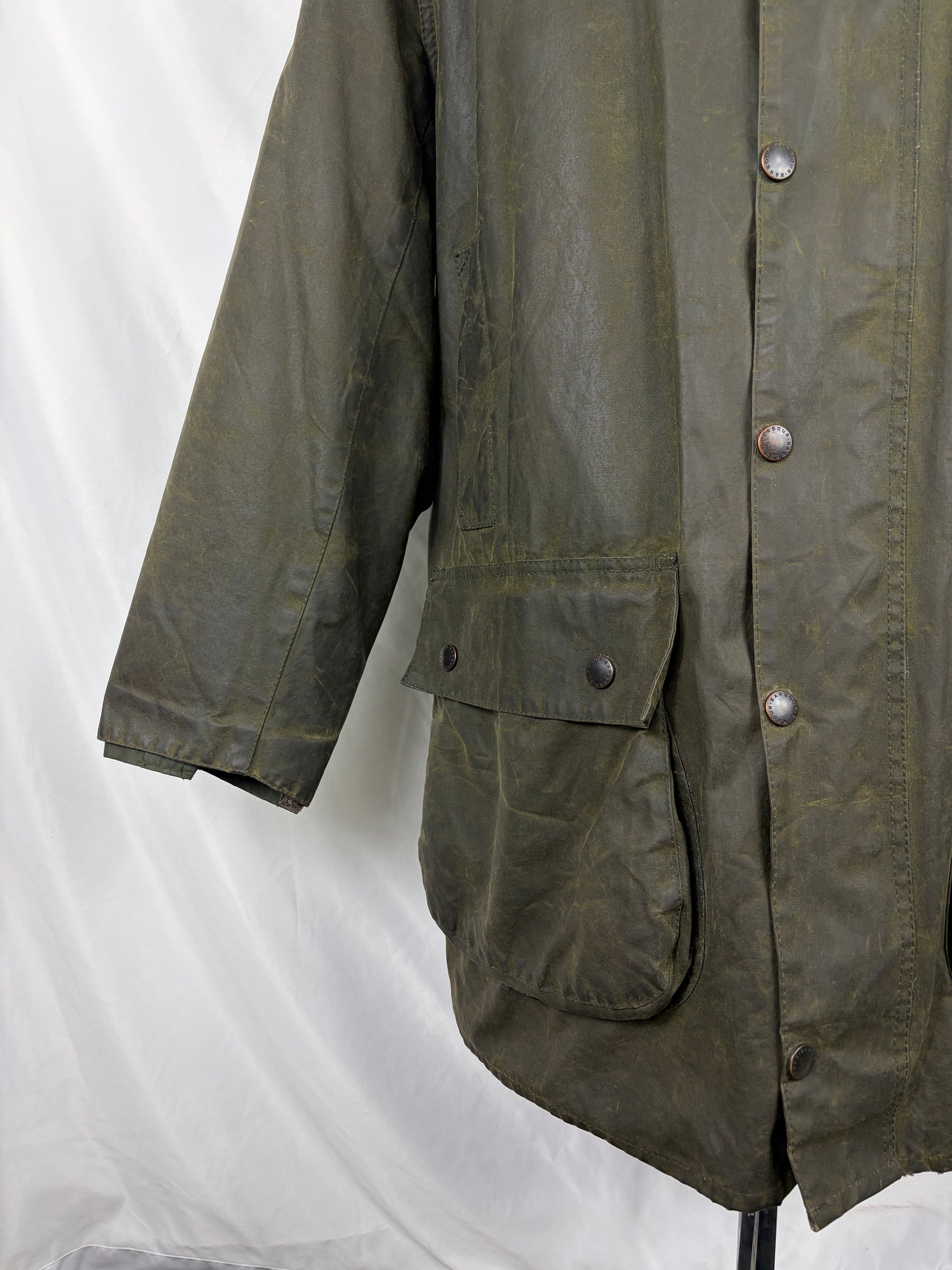 RARO Barbour Vintage Northumbria C42/107cm-Green Waxed Northumbria Jacket  Size Large - Shop In London