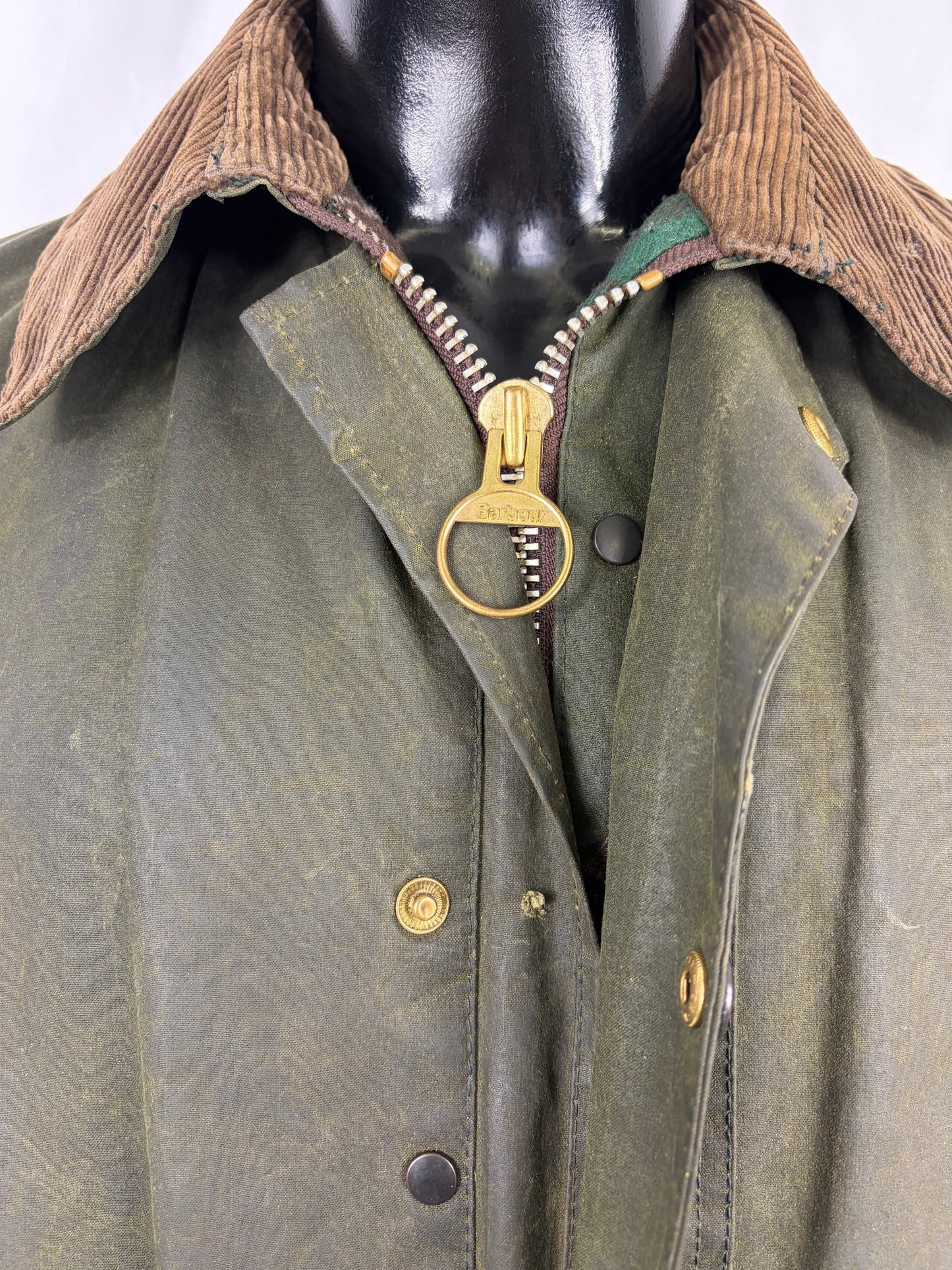 RARO Barbour Vintage Northumbria C42/107cm-Green Waxed Northumbria Jacket  Size Large - Shop In London