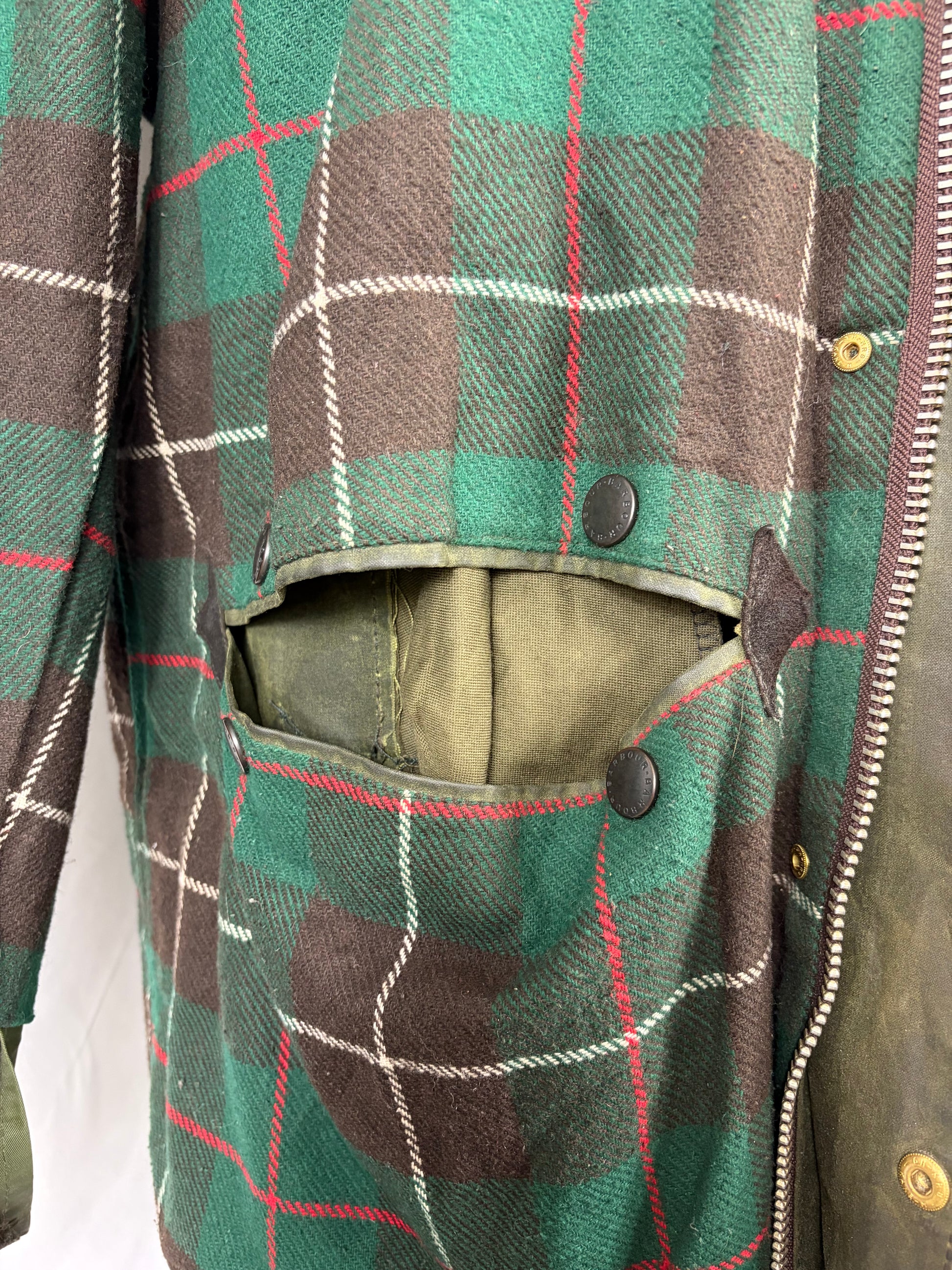 RARO Barbour Vintage Northumbria C42/107cm-Green Waxed Northumbria Jacket  Size Large - Shop In London