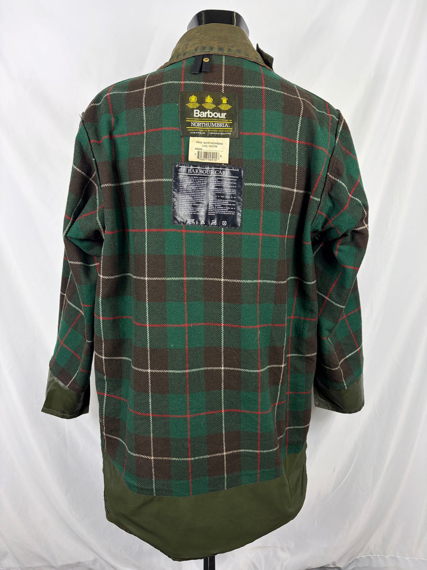 RARO Barbour Vintage Northumbria C42/107cm-Green Waxed Northumbria Jacket  Size Large - Shop In London