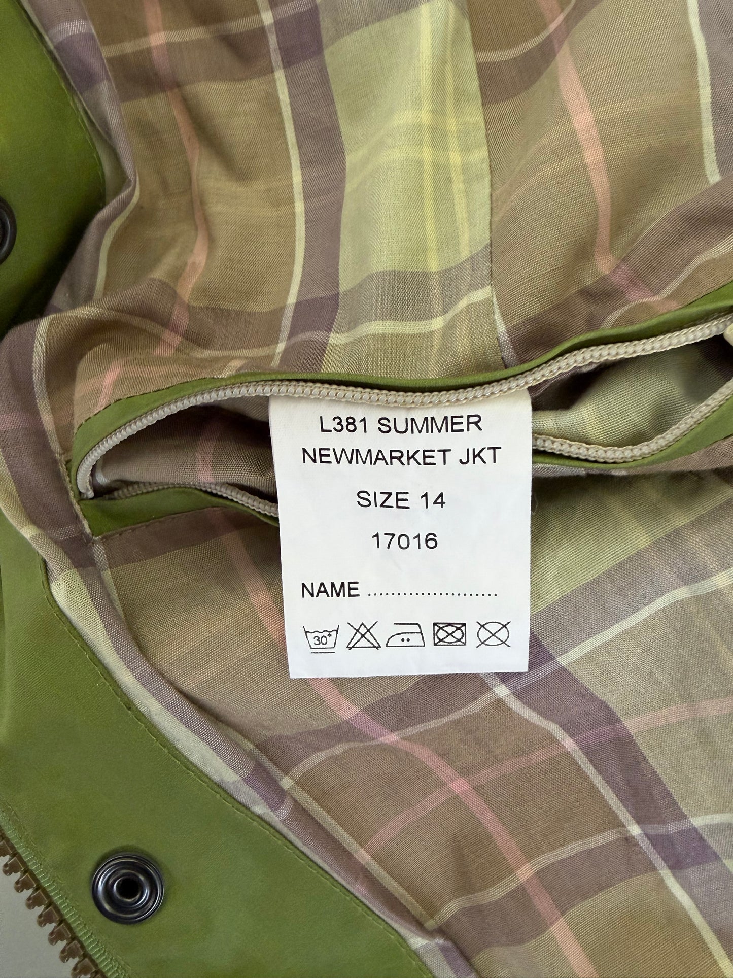Giacca Barbour Newmarket donna verde UK14 tg. 44 Lady Green Newmarket jacket Size Uk14