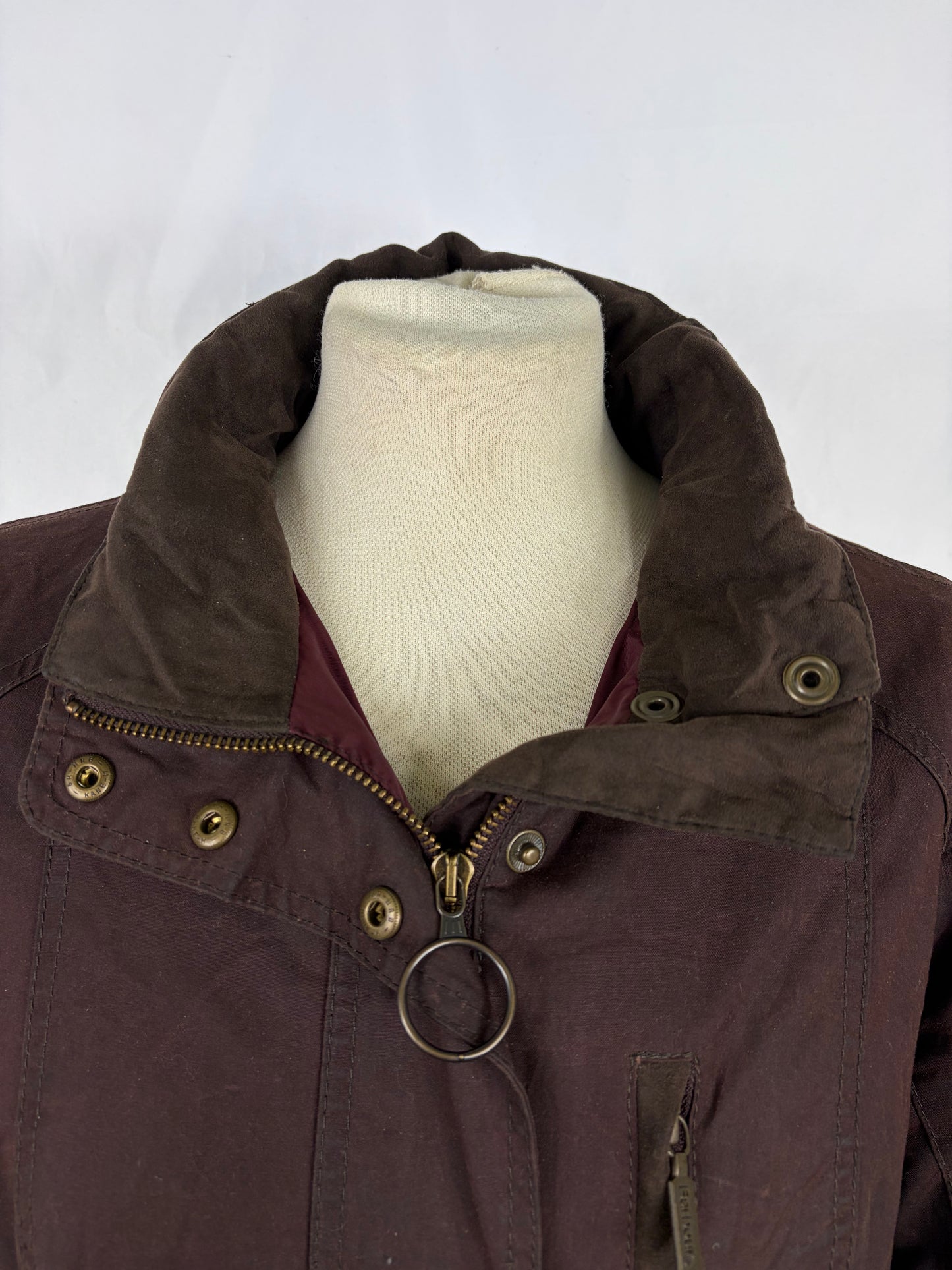 Giacca Barbour donna Badminton marrone cerata UK12 Medium Brown wax Lady jacket SIze M