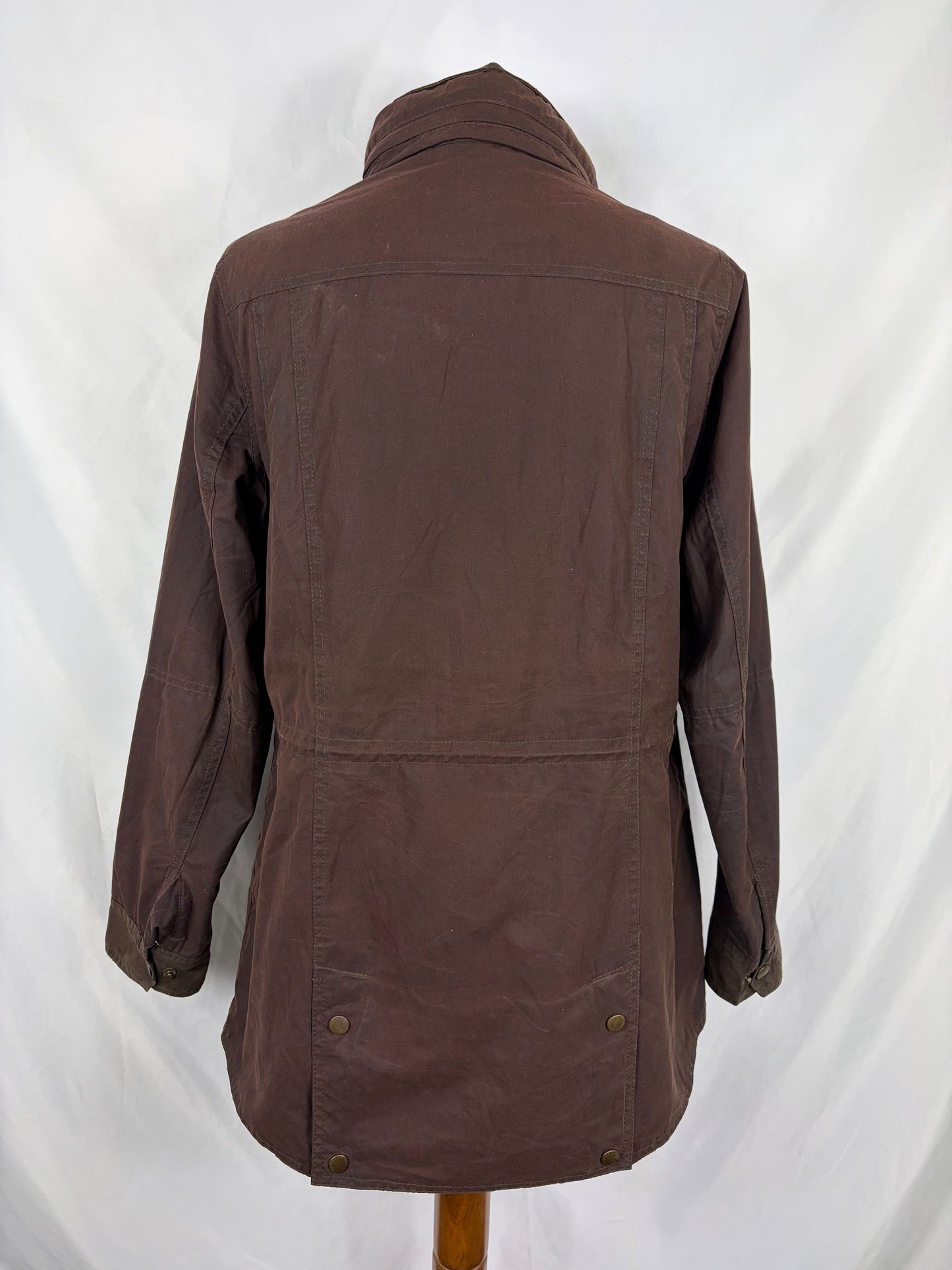 Giacca Barbour donna Badminton marrone cerata UK12 Medium Brown wax Lady jacket SIze M