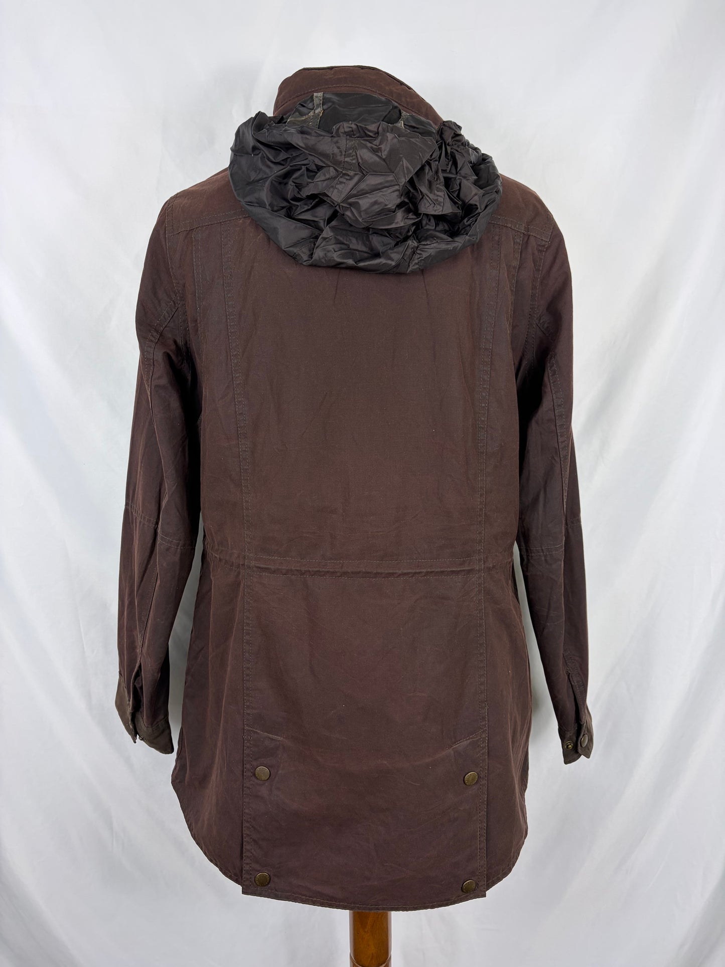 Giacca Barbour donna Badminton marrone cerata UK12 Medium Brown wax Lady jacket SIze M