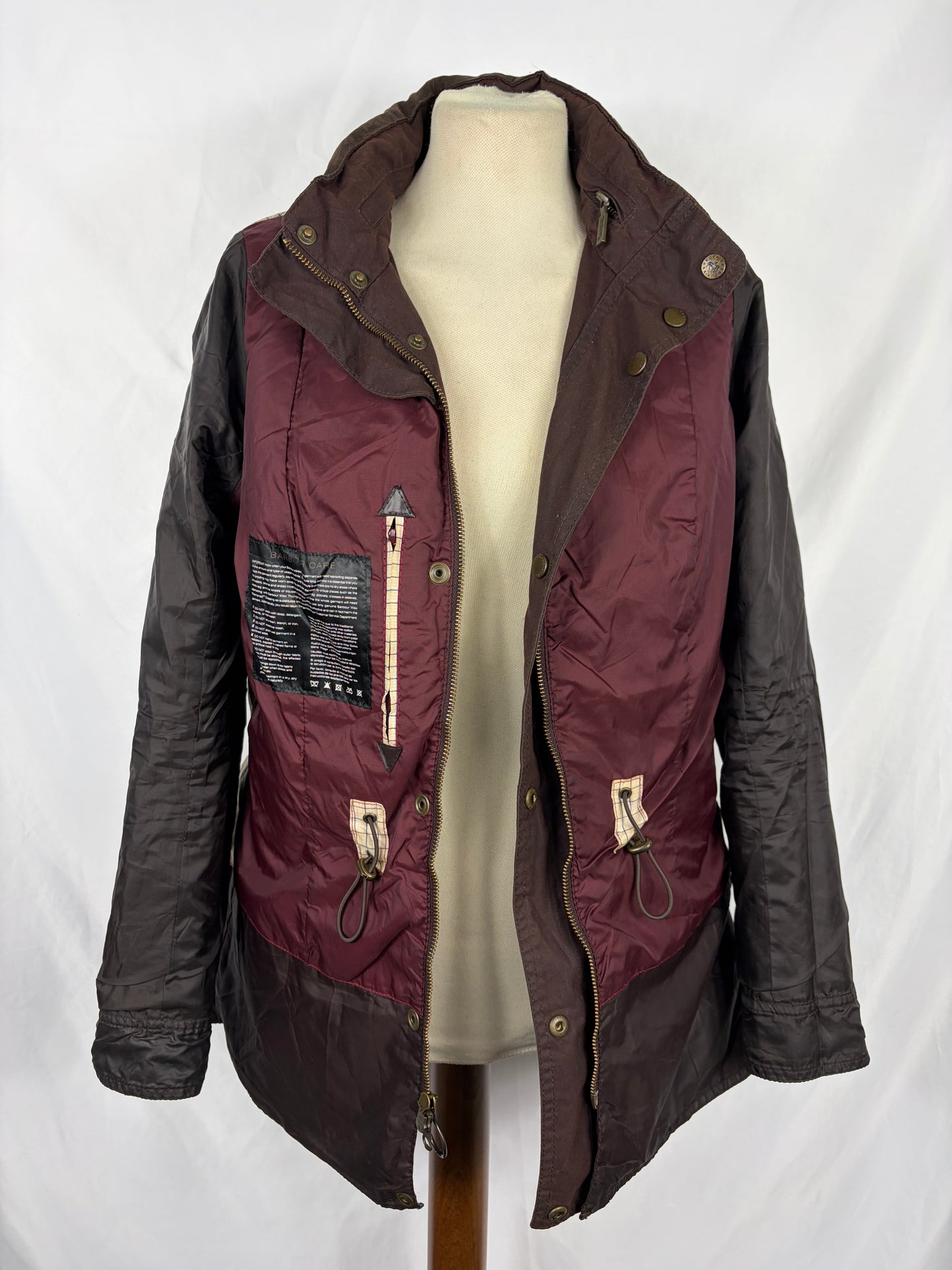 Giacca Barbour donna Badminton marrone cerata UK12 Medium Brown wax Lady jacket SIze M