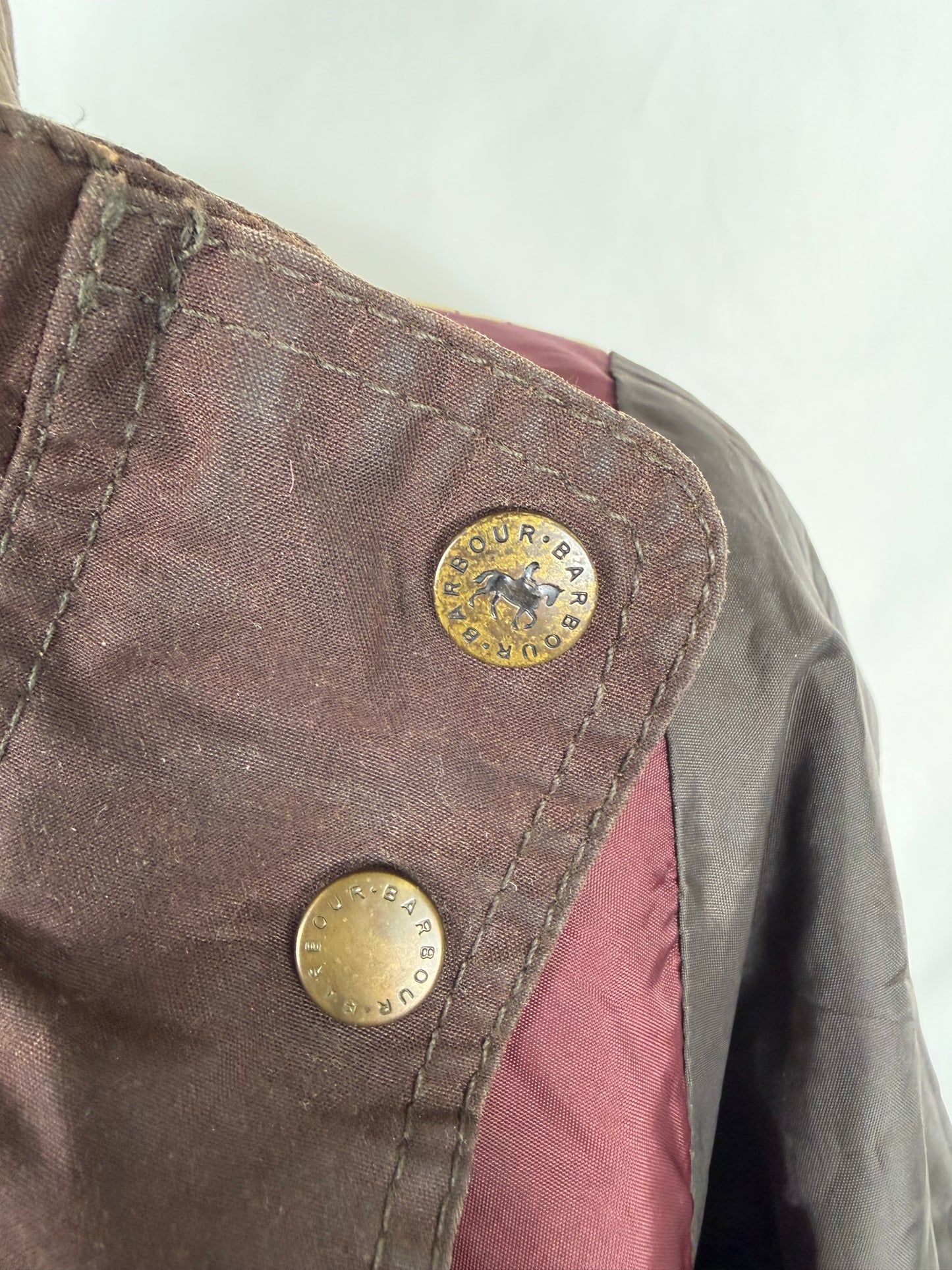 Giacca Barbour donna Badminton marrone cerata UK12 Medium Brown wax Lady jacket SIze M
