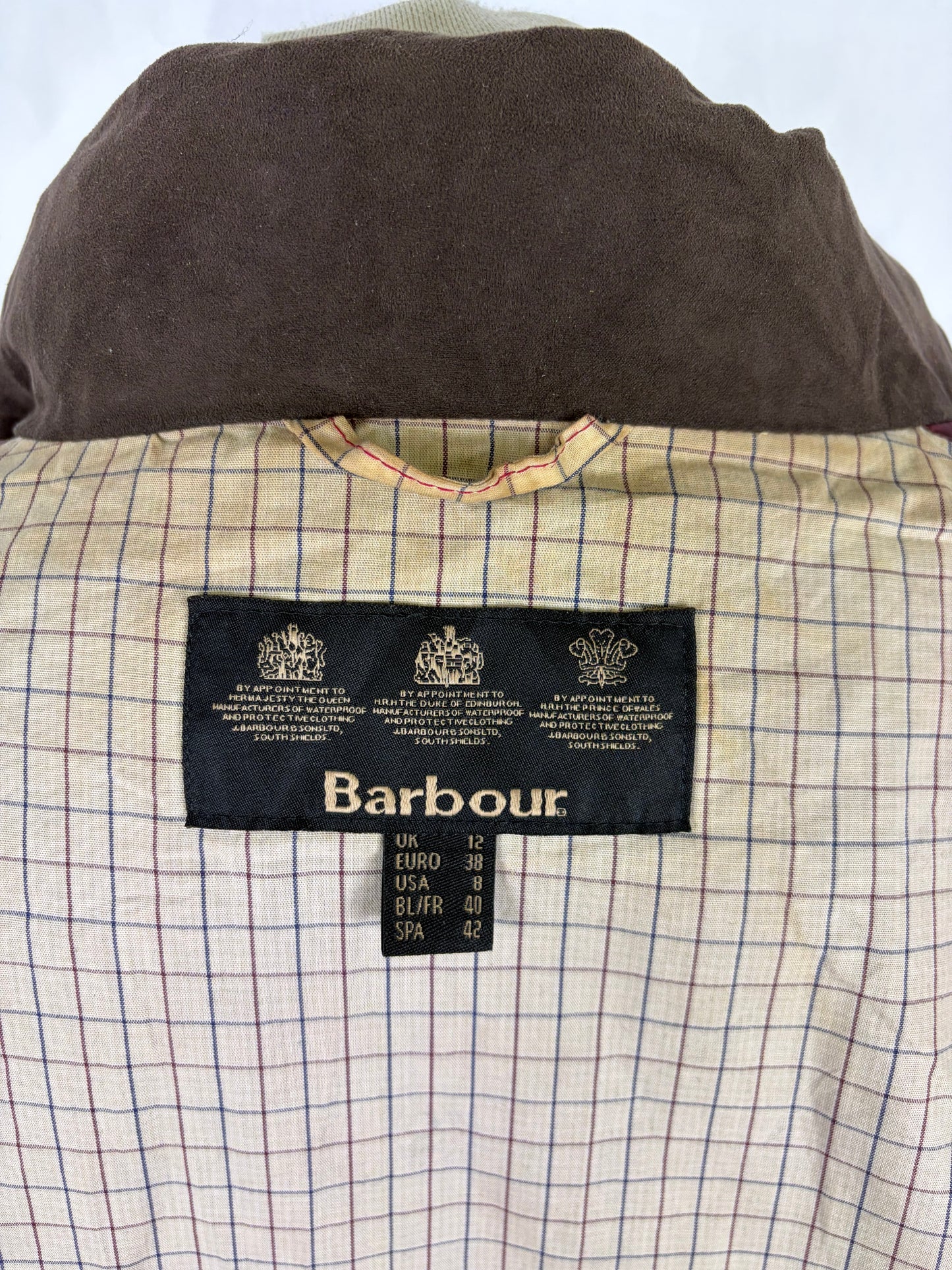 Giacca Barbour donna Badminton marrone cerata UK12 Medium Brown wax Lady jacket SIze M