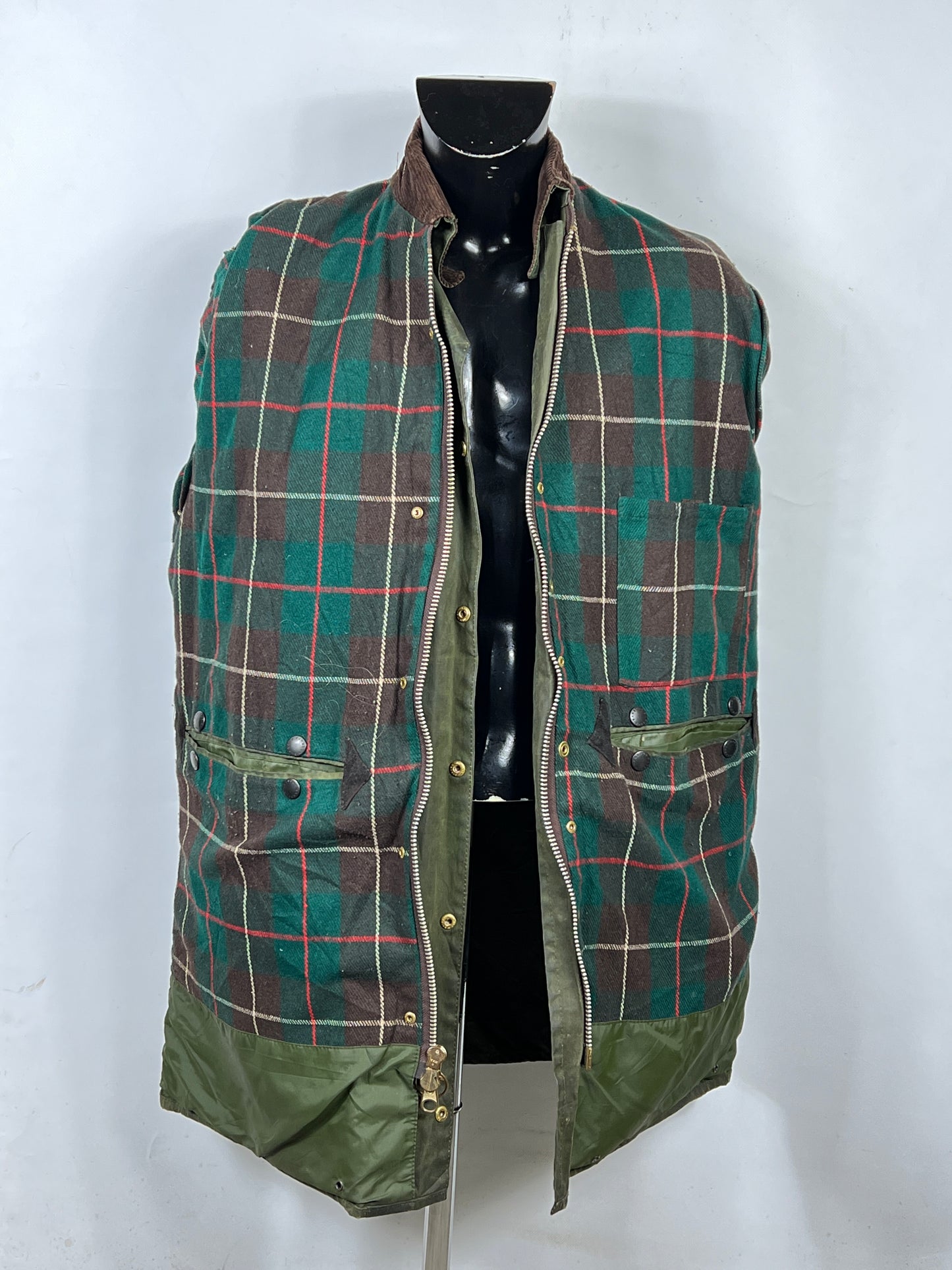 RARE Barbour Vintage Northumbria C42/107cm-Green Waxed Northumbria Jacket Large