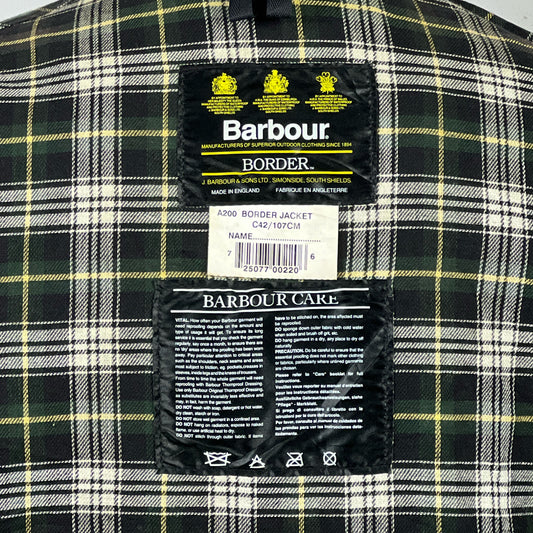 Barbour Border verde cotone Cerato C42/107 cm Green Border Coat Size Large tg. 52 ita