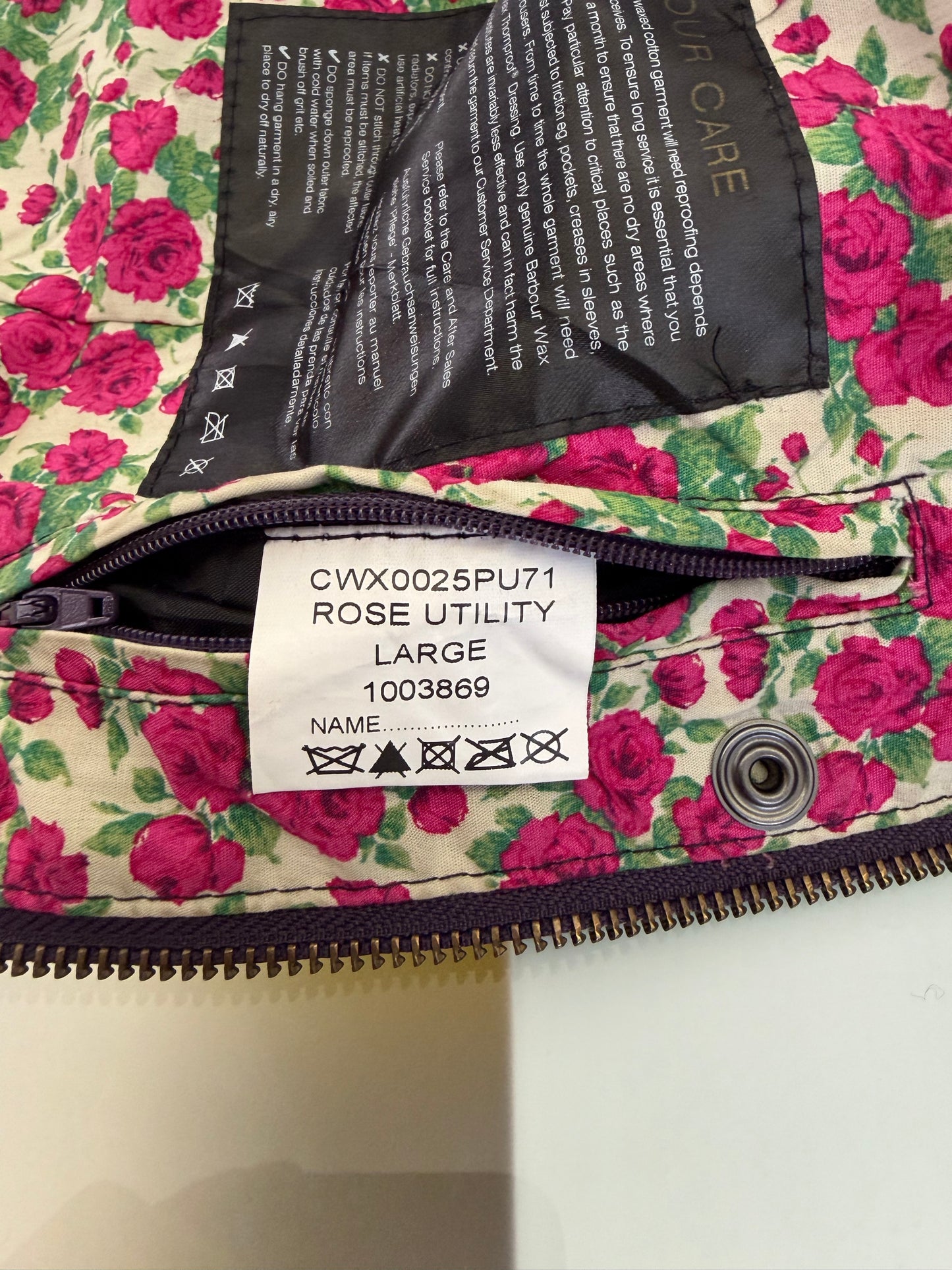 Barbour Giacca Rose Utility Viola da bambino/a taglia 10/11 anni Large Plum Kid Wax Jacket size 10/11 years