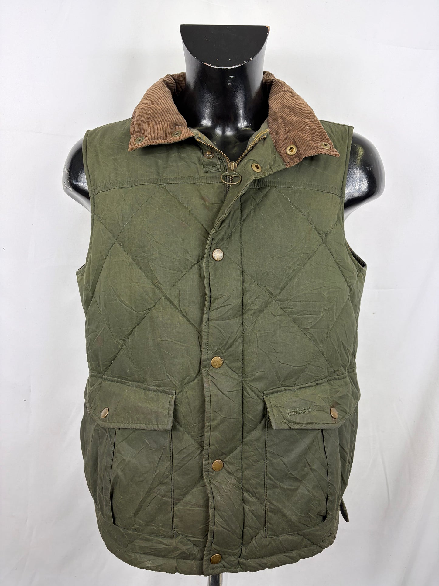 Gilet Barbour Verde Imbottito cerato Medium - Green Warm Barbour Waxed Waistcoat size Medium