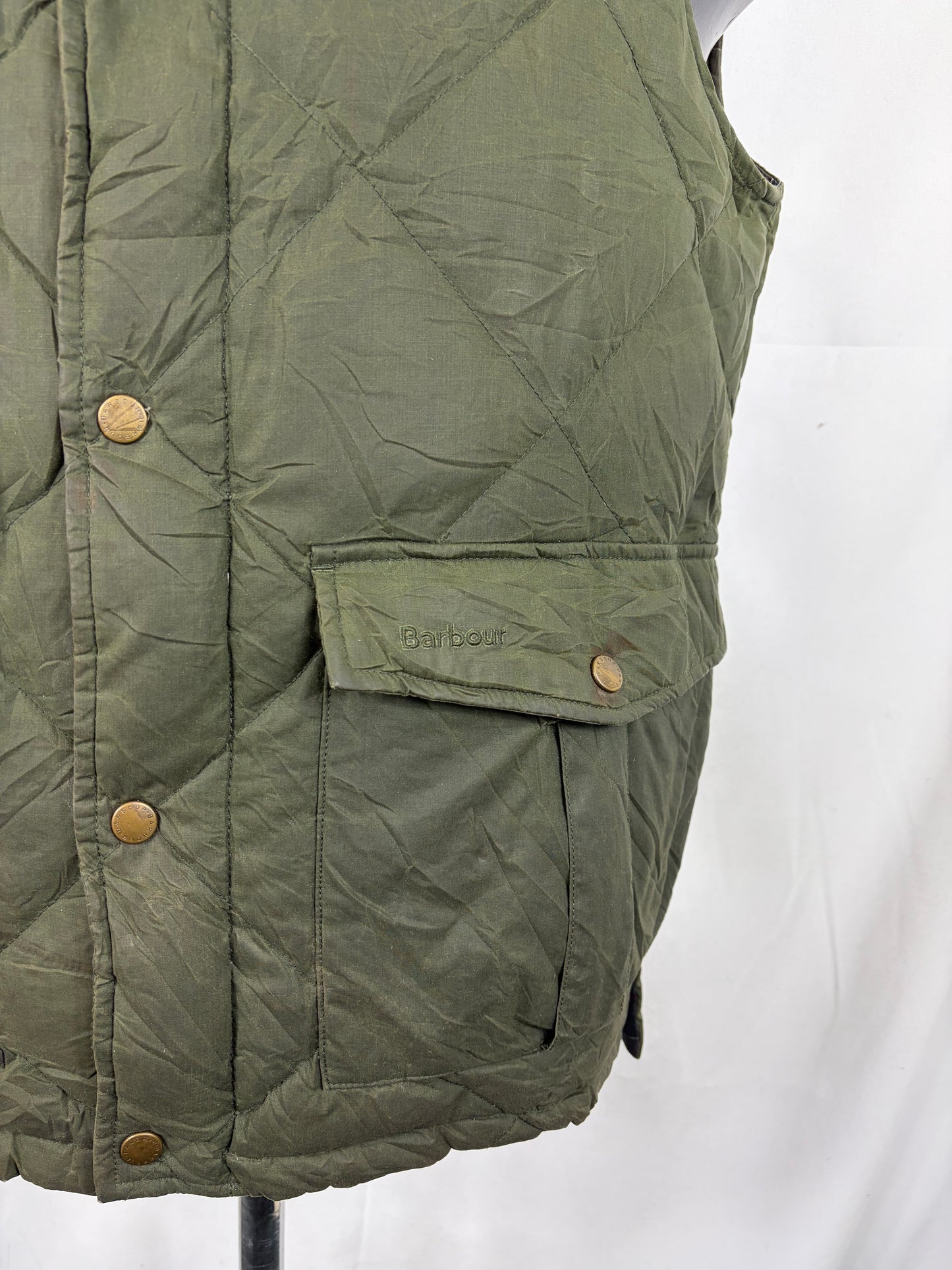 Gilet Barbour Verde Imbottito cerato Medium - Green Warm Barbour Waxed Waistcoat size Medium