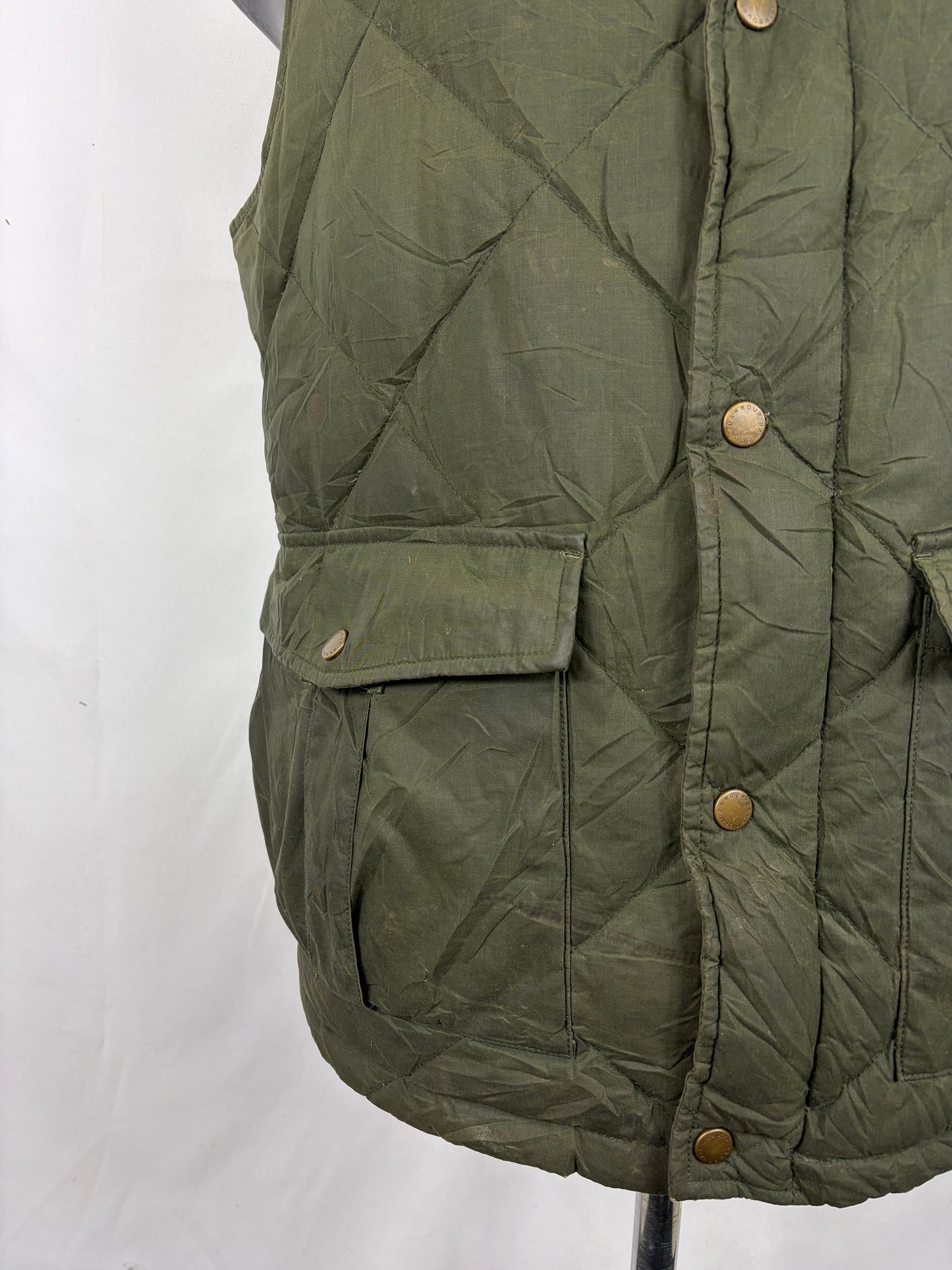 Gilet Barbour Verde Imbottito cerato Medium - Green Warm Barbour Waxed Waistcoat size Medium