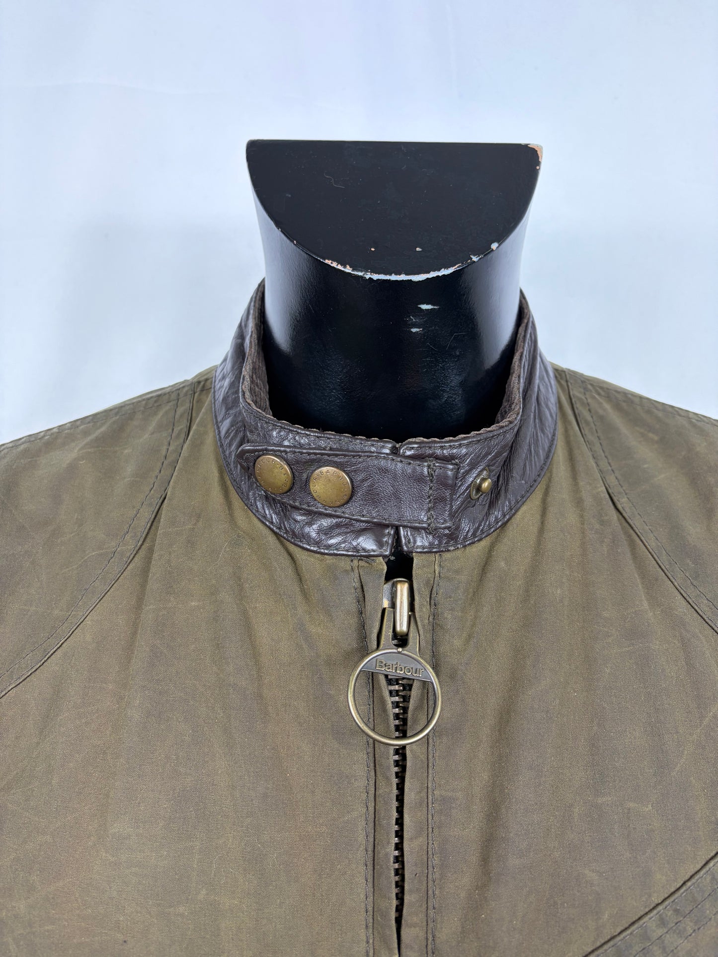 Giacca Barbour International da uomo corta verde Xlarge-Man Short Greenham Wax Jacket XL