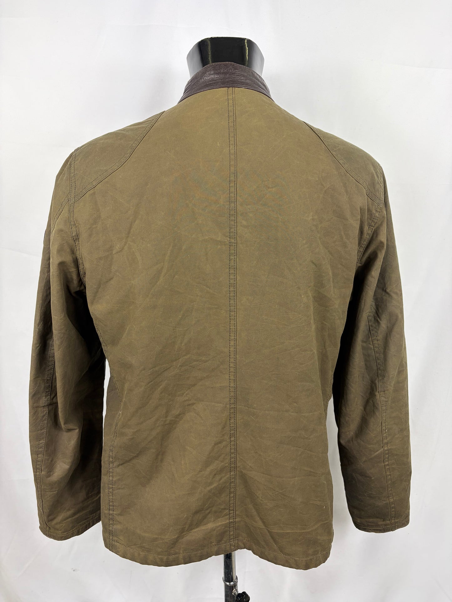 Giacca Barbour International da uomo corta verde Xlarge-Man Short Greenham Wax Jacket XL