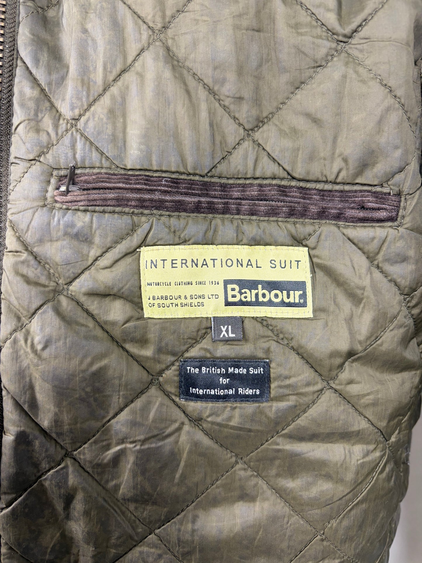 Giacca Barbour International da uomo corta verde Xlarge-Man Short Greenham Wax Jacket XL