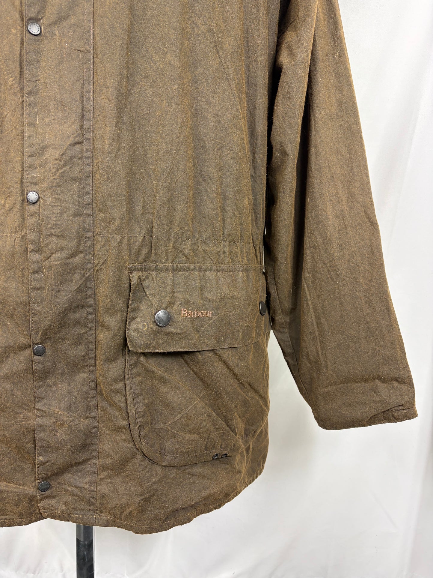 Barbour Durham colore verde con cappuccio C46/117 cm Olive Hooded waxed Durham Size Xlarge