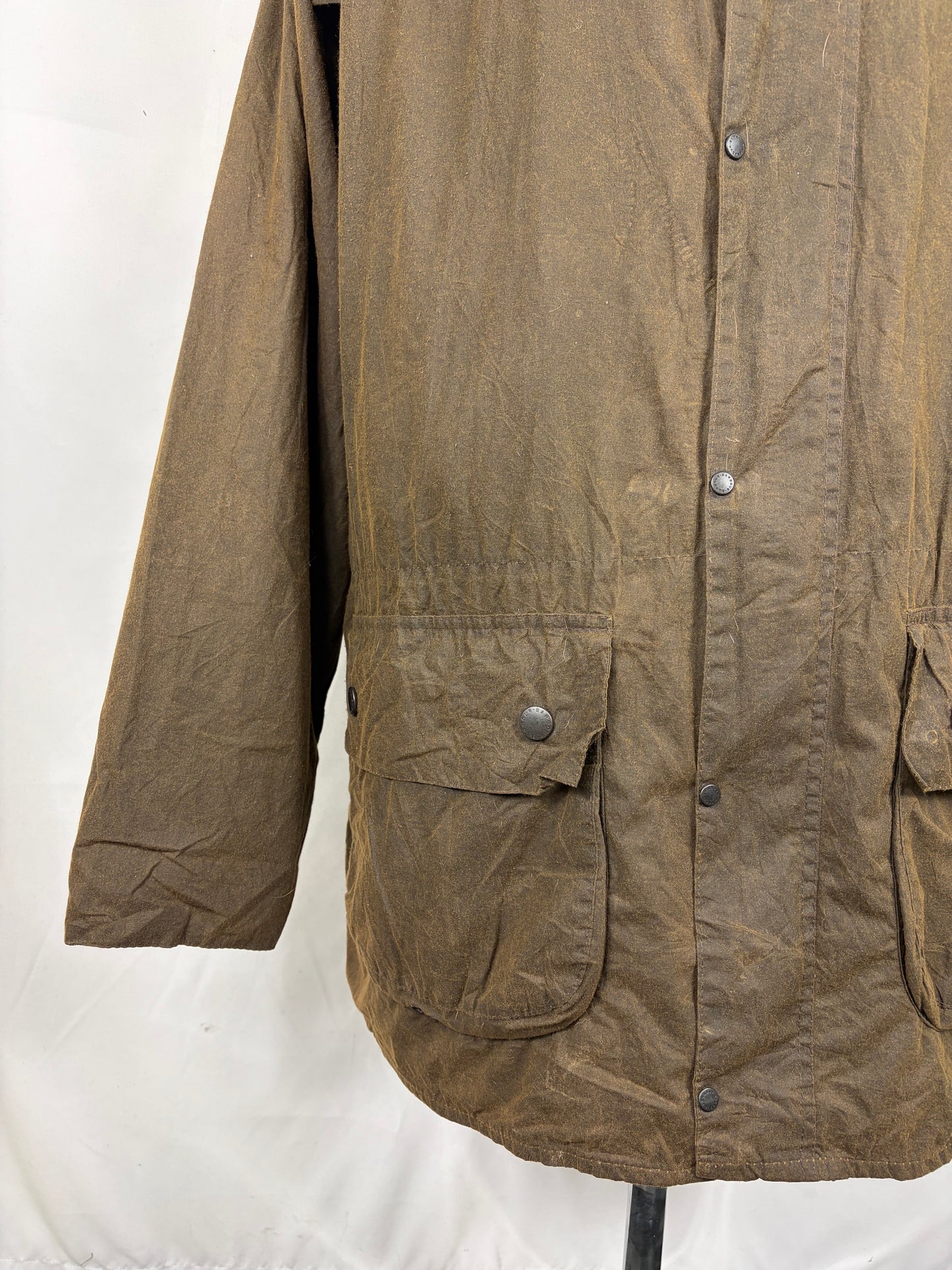 Barbour Durham colore verde con cappuccio C46/117 cm Olive Hooded waxed Durham Size Xlarge
