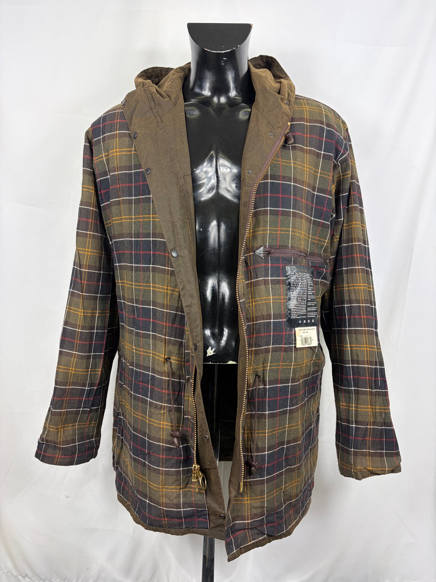 Barbour Durham colore verde con cappuccio C46/117 cm Olive Hooded waxed Durham Size Xlarge