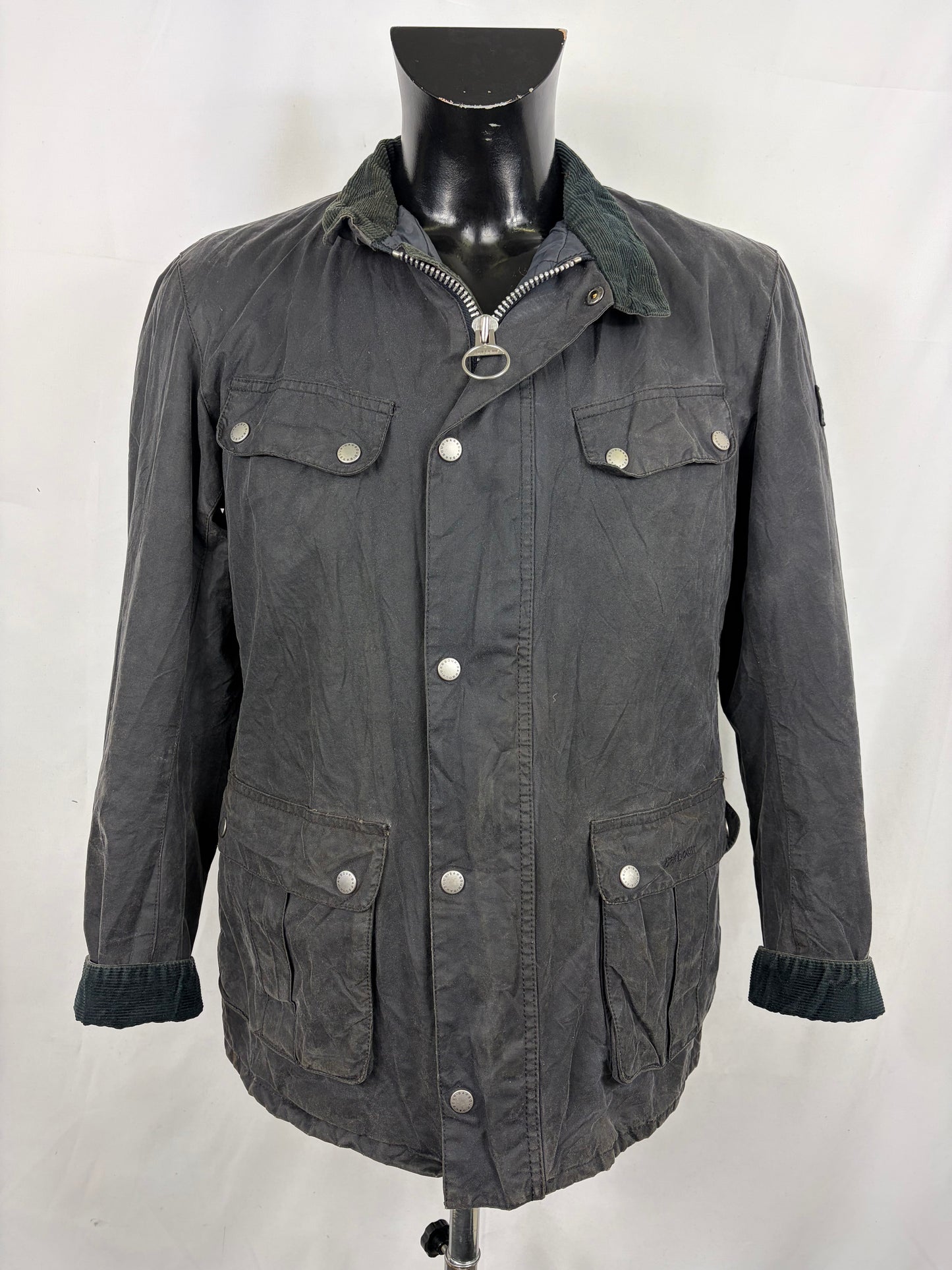 Giacca Barbour International Duke blu Large - Man Navy Duke wax Jacket Size Large