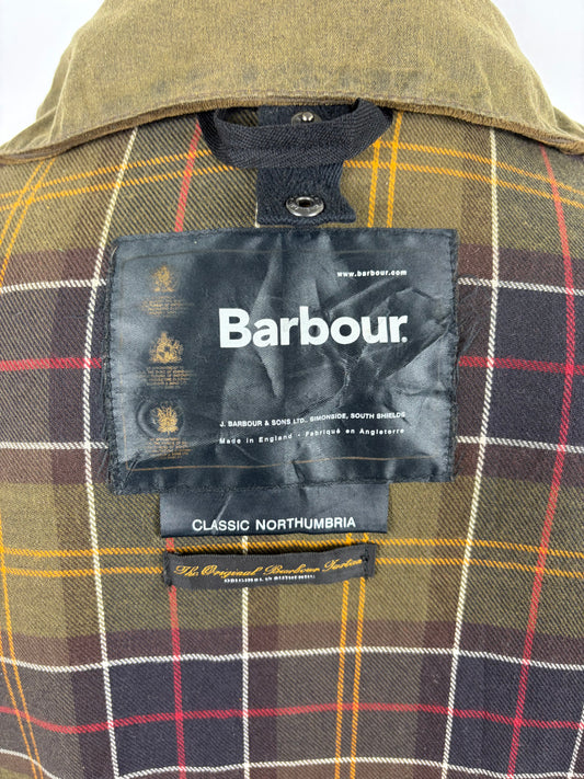 Giacca Barbour Northumbria verde oliva C46/117 cm-Man Olive Waxed Northumbria Jacket XLarge