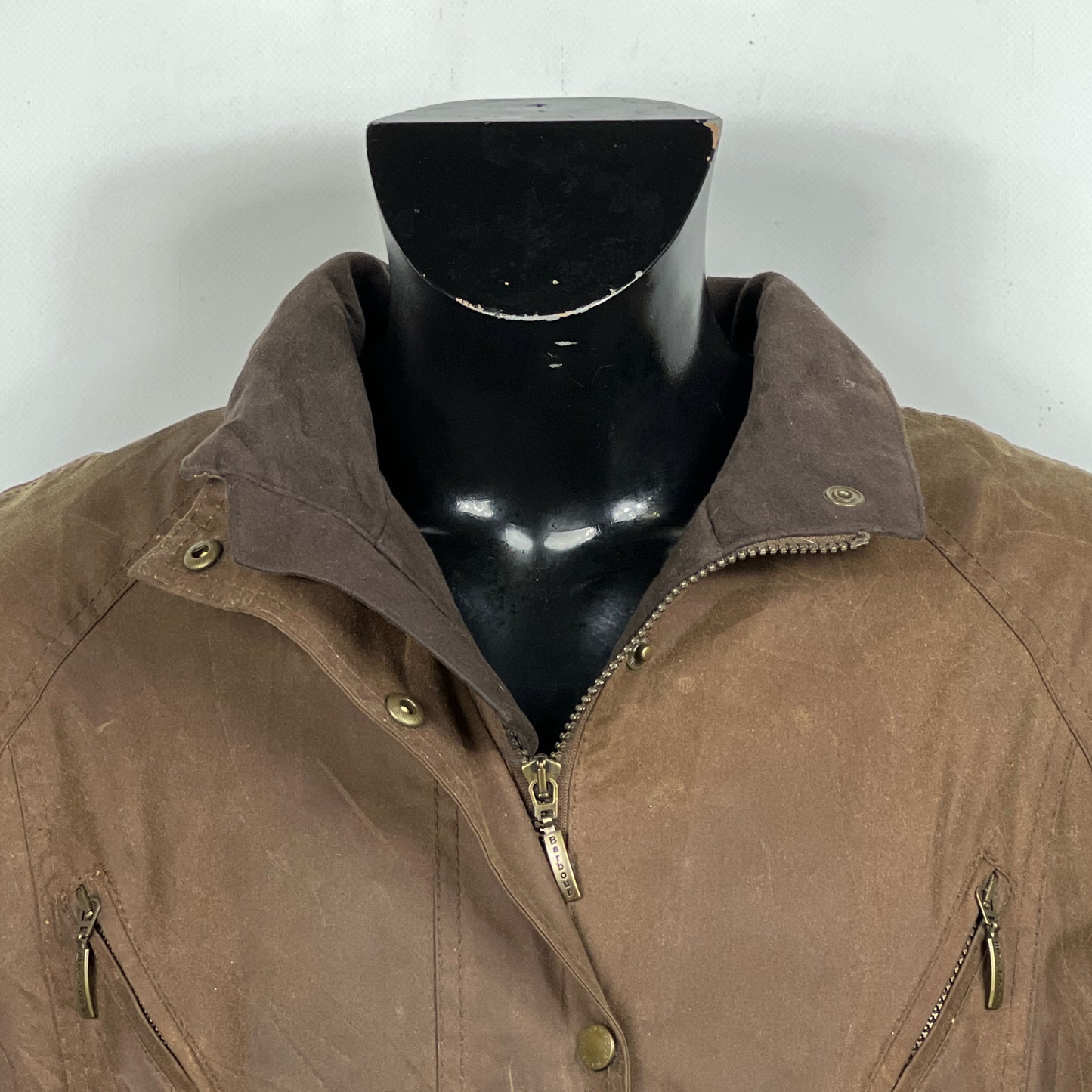 Barbour Giacca donna marrone cerato UK16 Tg. 44- Waxed Brown Jacket Size uk16