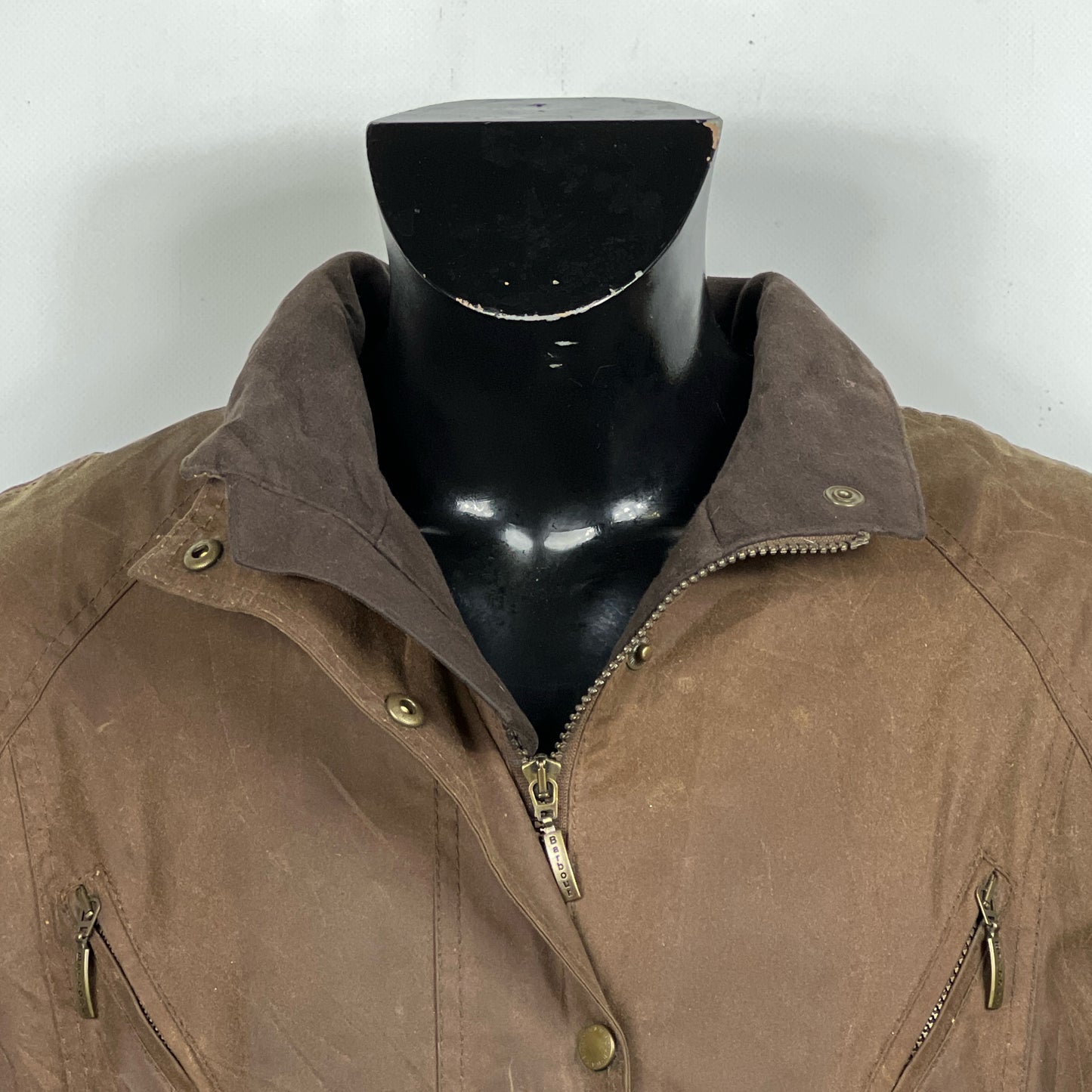 Barbour Giacca donna marrone cerato UK16 Tg. 44- Waxed Brown Jacket Size uk16