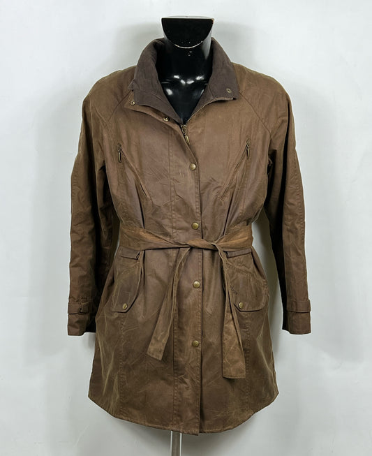 Barbour Giacca donna marrone cerato UK16 Tg. 44- Waxed Brown Jacket Size uk16