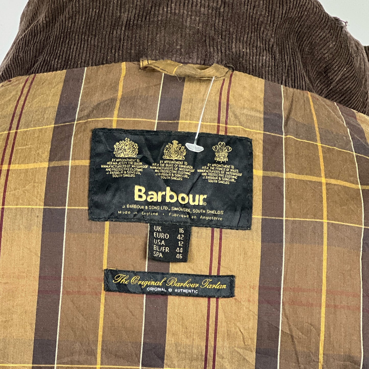 Giacca Barbour marrone leggera donna UK16 Tg. 44 Lady brown wax Jacket UK16