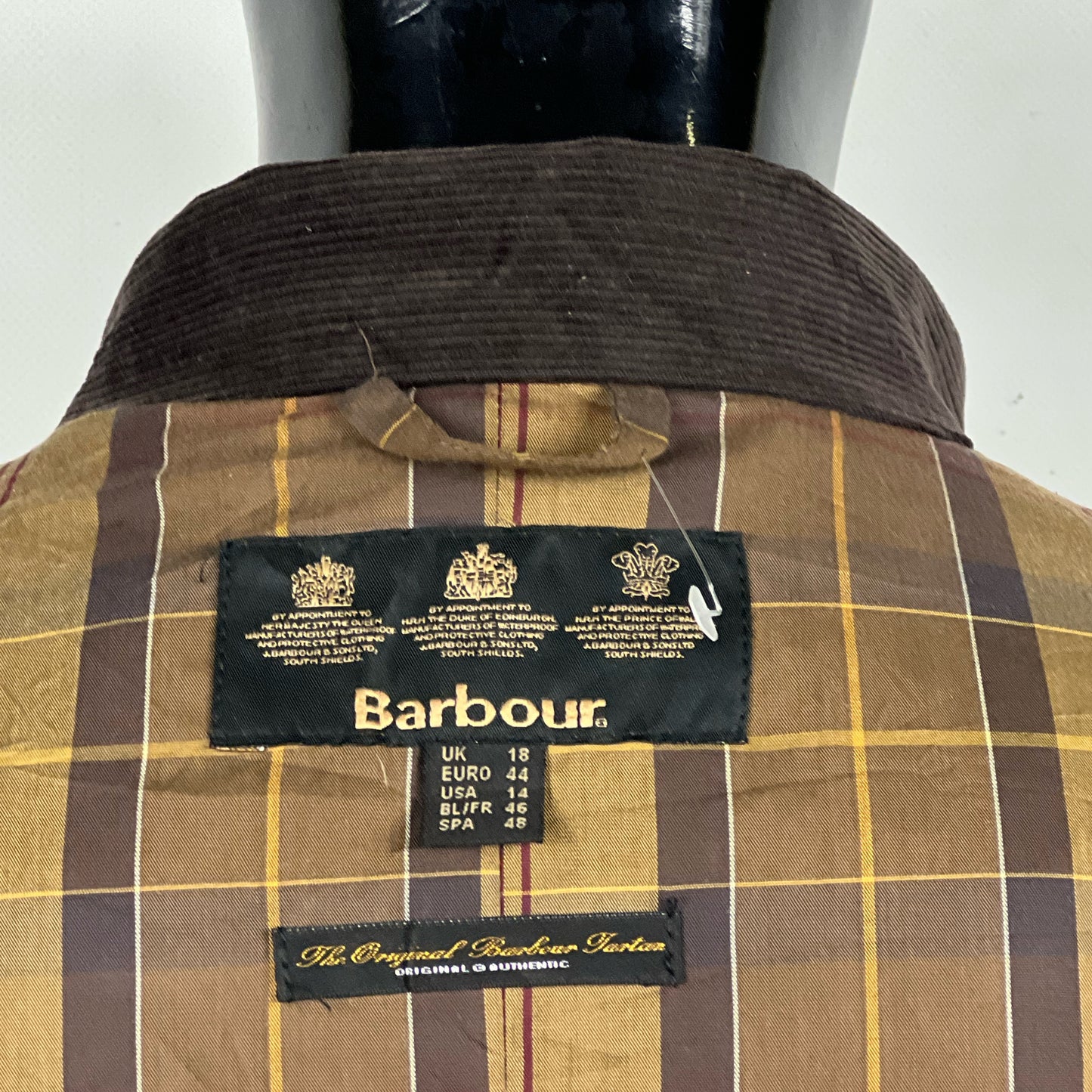 Giacca Barbour marrone corta leggera unisex UK18 Tg.46 Brown light wax Jacket UK18
