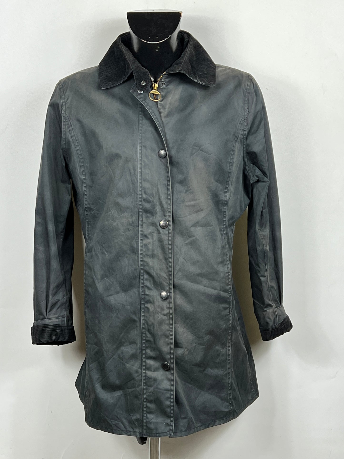 Giacca Barbour donna cotone nero Newmarket Recente UK14 Tg.42- Black cotton Jacket