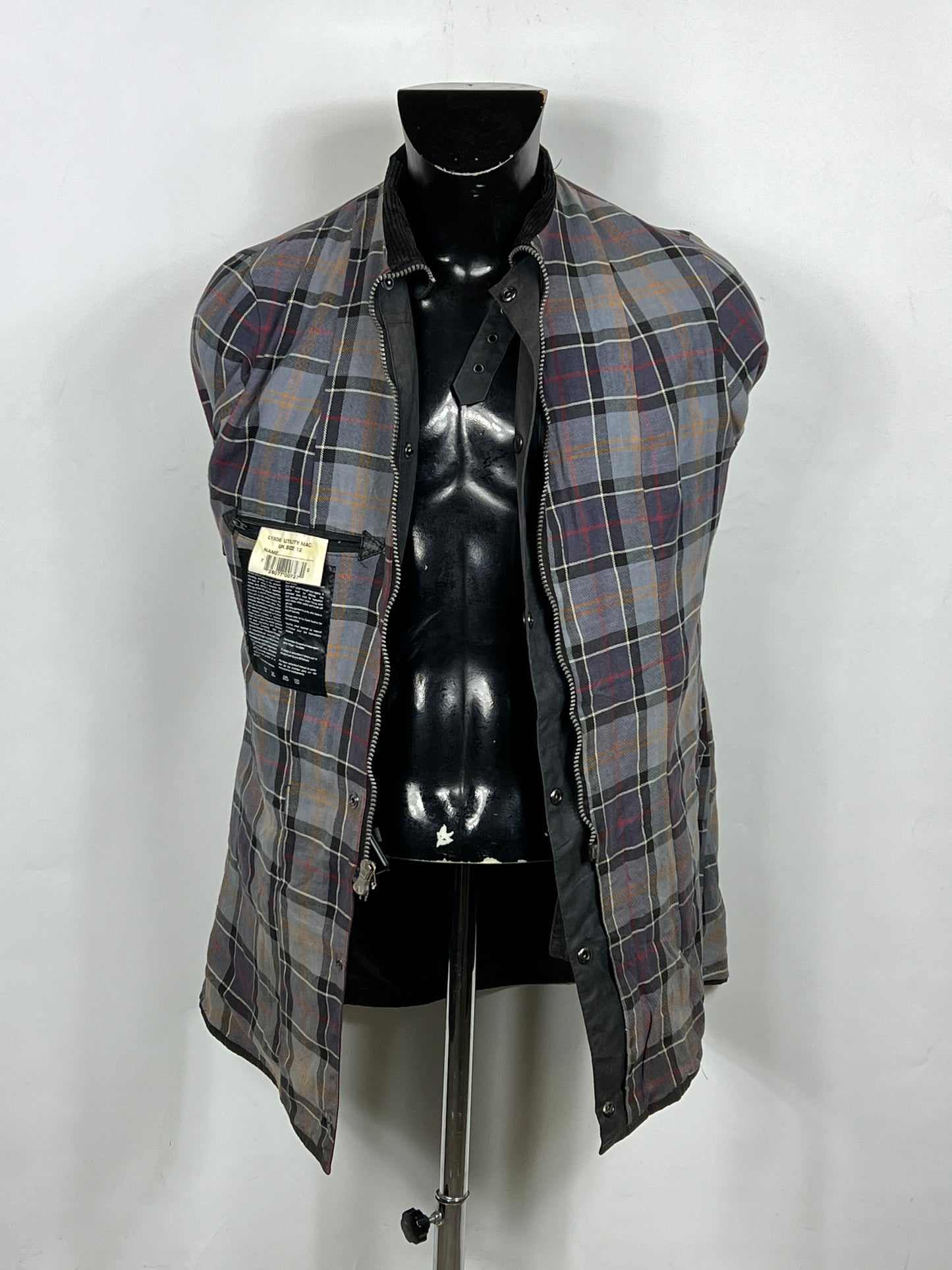 Giacca Barbour Donna con cintura nera utility mac UK12 -Lady Black jacket size UK12