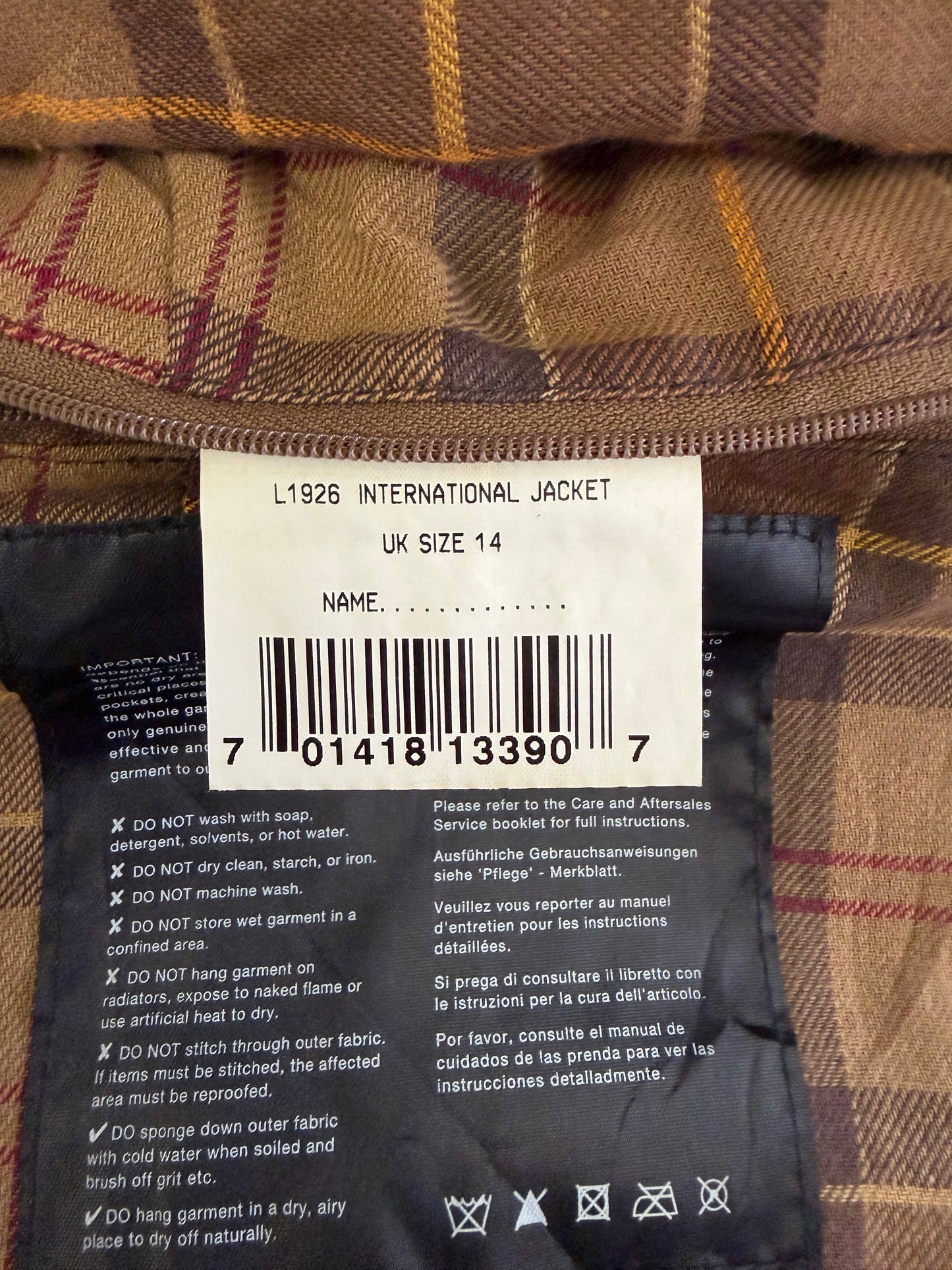 Giacca Barbour International beige Donna Medium UK14  -Lady International Beige UK14 Size M