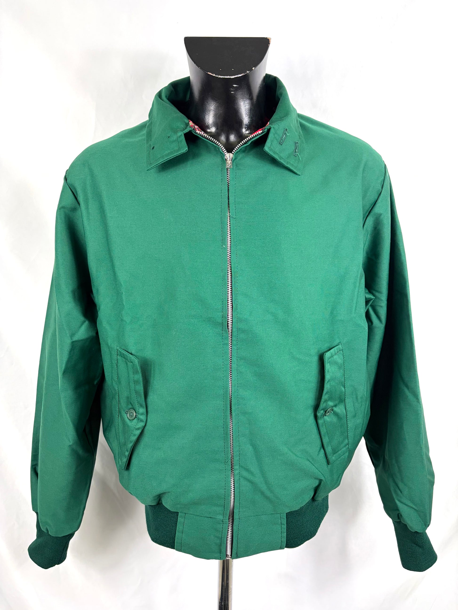 Giacca Harrington verde da uomo in cotone  Made in England - Man Green Harrington Jacket - Shop In London
