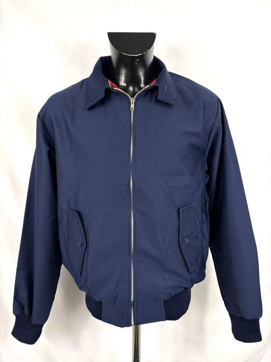 Giacca Harrington blu notte da uomo in cotone Made in England - Man Navy Harrington Jacket - Shop In London
