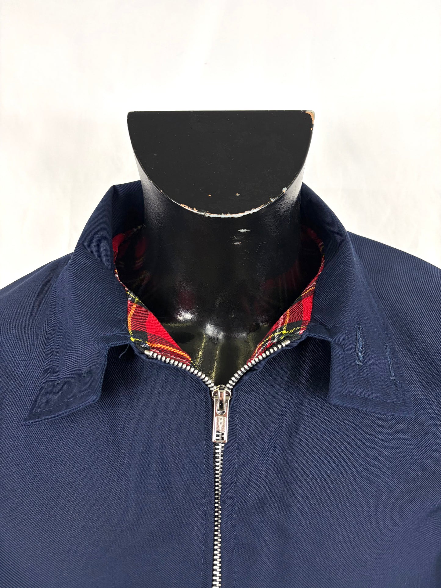 Giacca Harrington blu notte da uomo in cotone Made in England - Man Navy Harrington Jacket - Shop In London