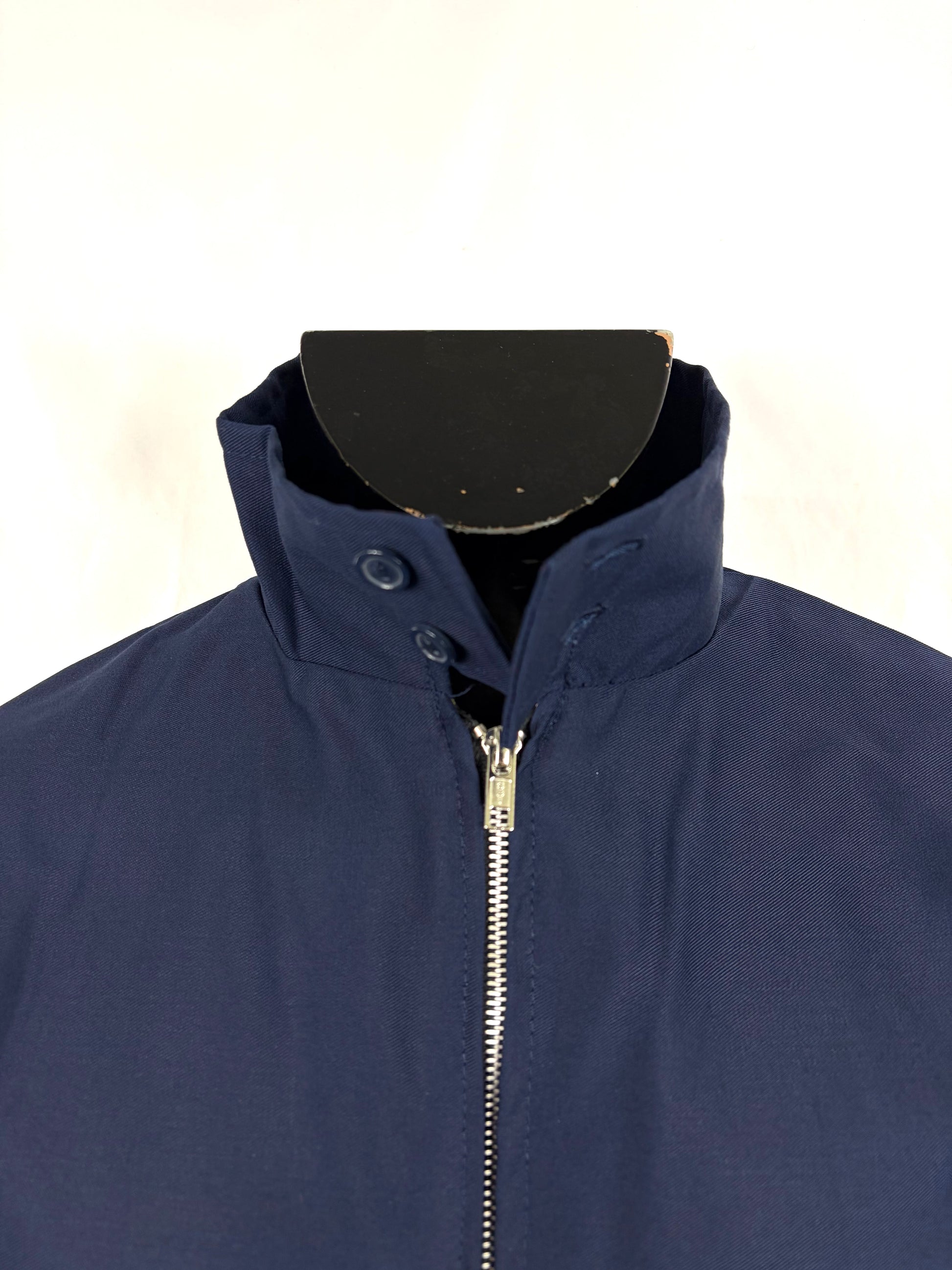 Giacca Harrington blu notte da uomo in cotone Made in England - Man Navy Harrington Jacket - Shop In London