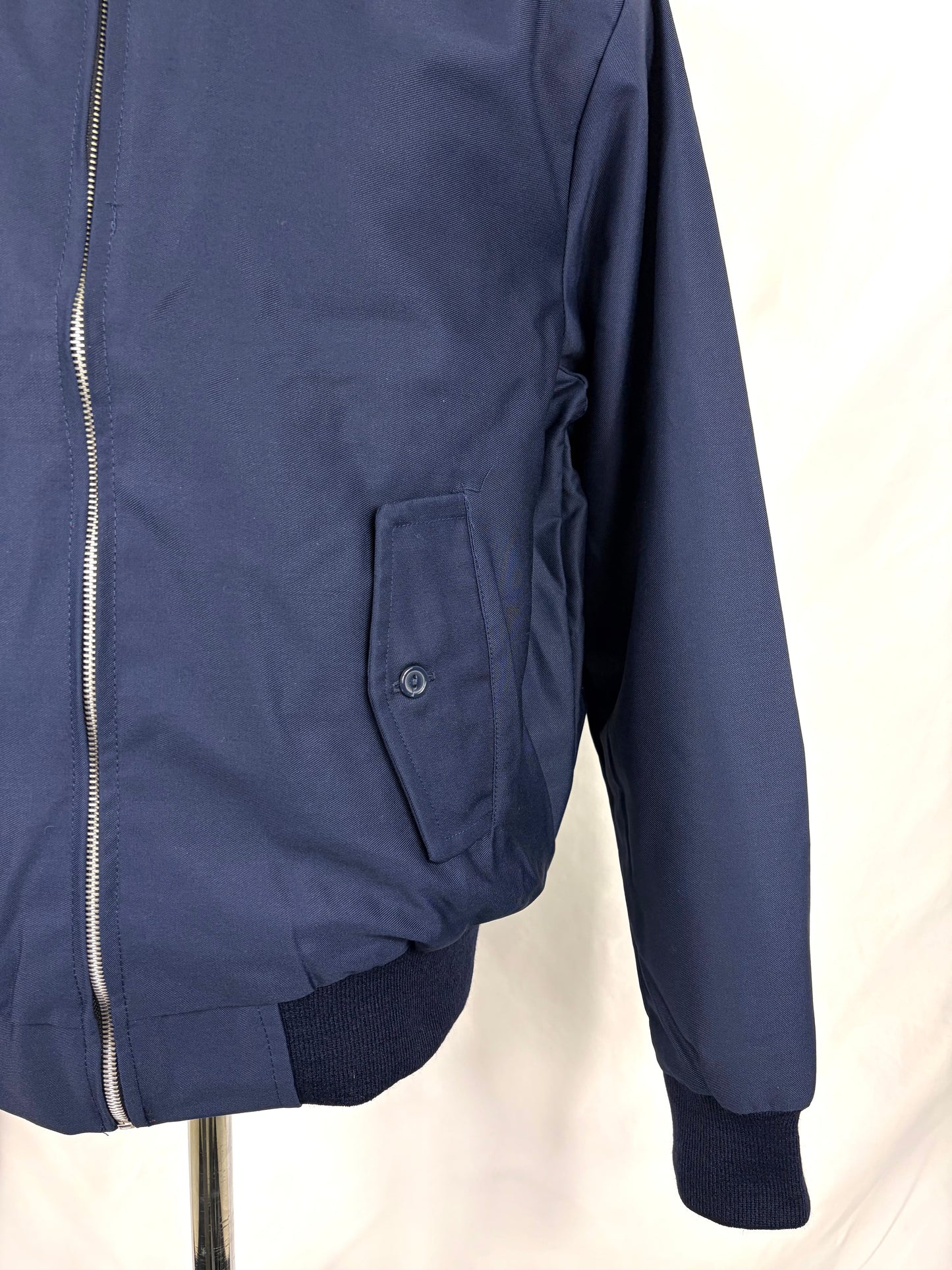 Giacca Harrington blu notte da uomo in cotone Made in England - Man Navy Harrington Jacket - Shop In London