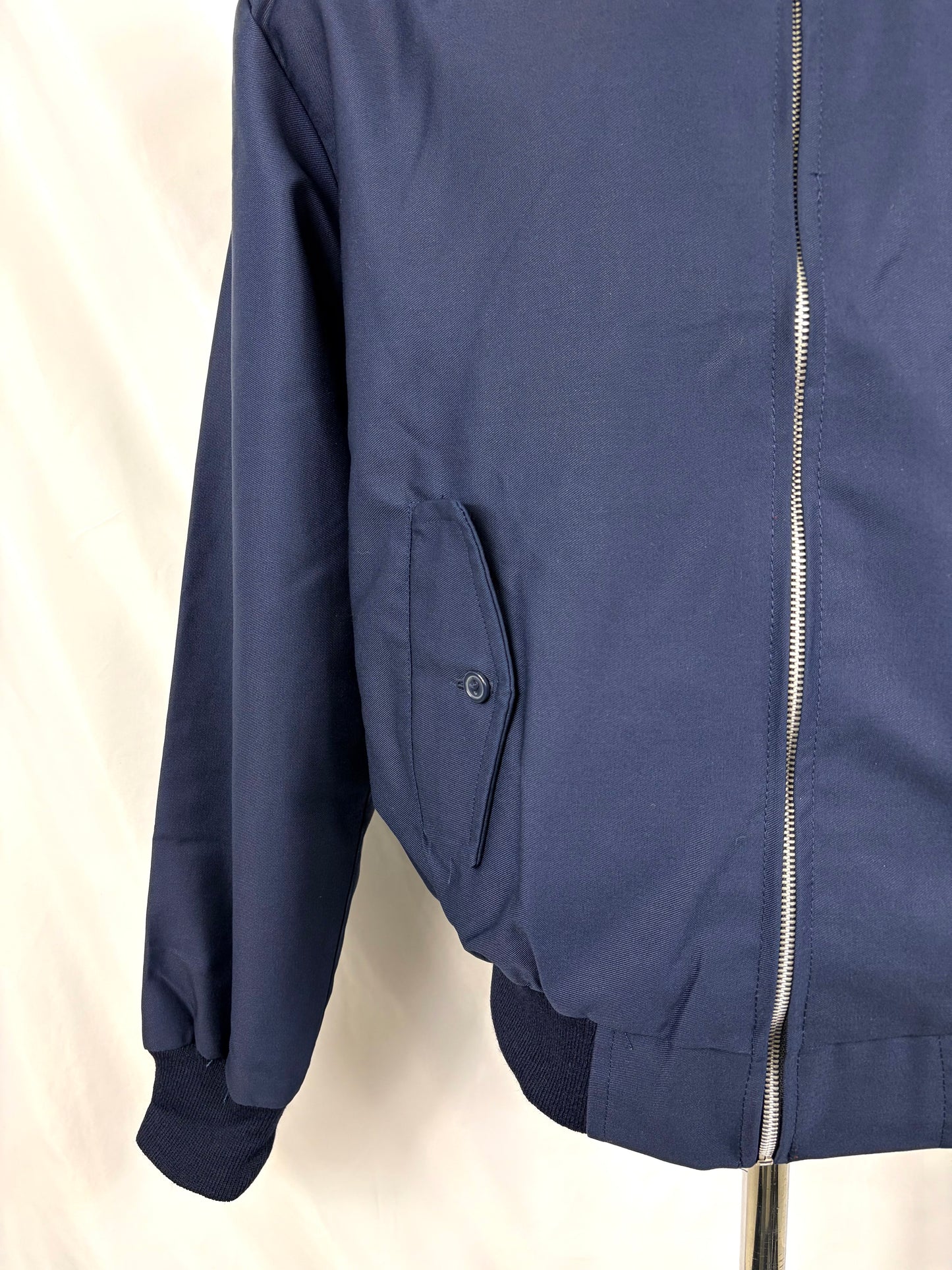 Giacca Harrington blu notte da uomo in cotone Made in England - Man Navy Harrington Jacket - Shop In London
