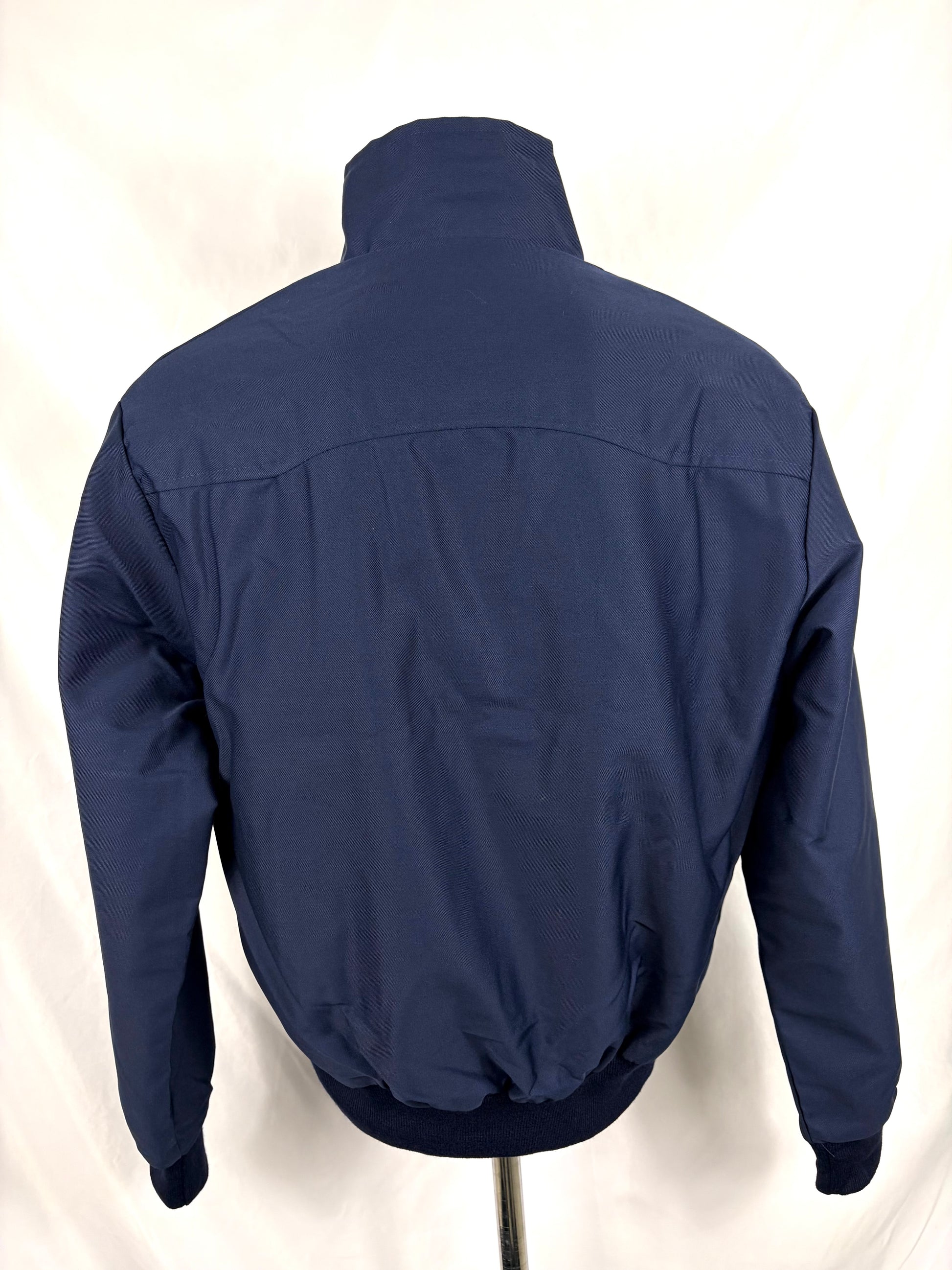 Giacca Harrington blu notte da uomo in cotone Made in England - Man Navy Harrington Jacket - Shop In London