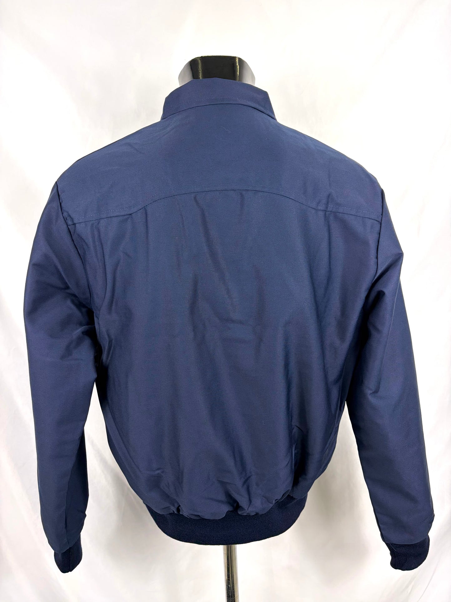 Giacca Harrington blu notte da uomo in cotone Made in England - Man Navy Harrington Jacket - Shop In London
