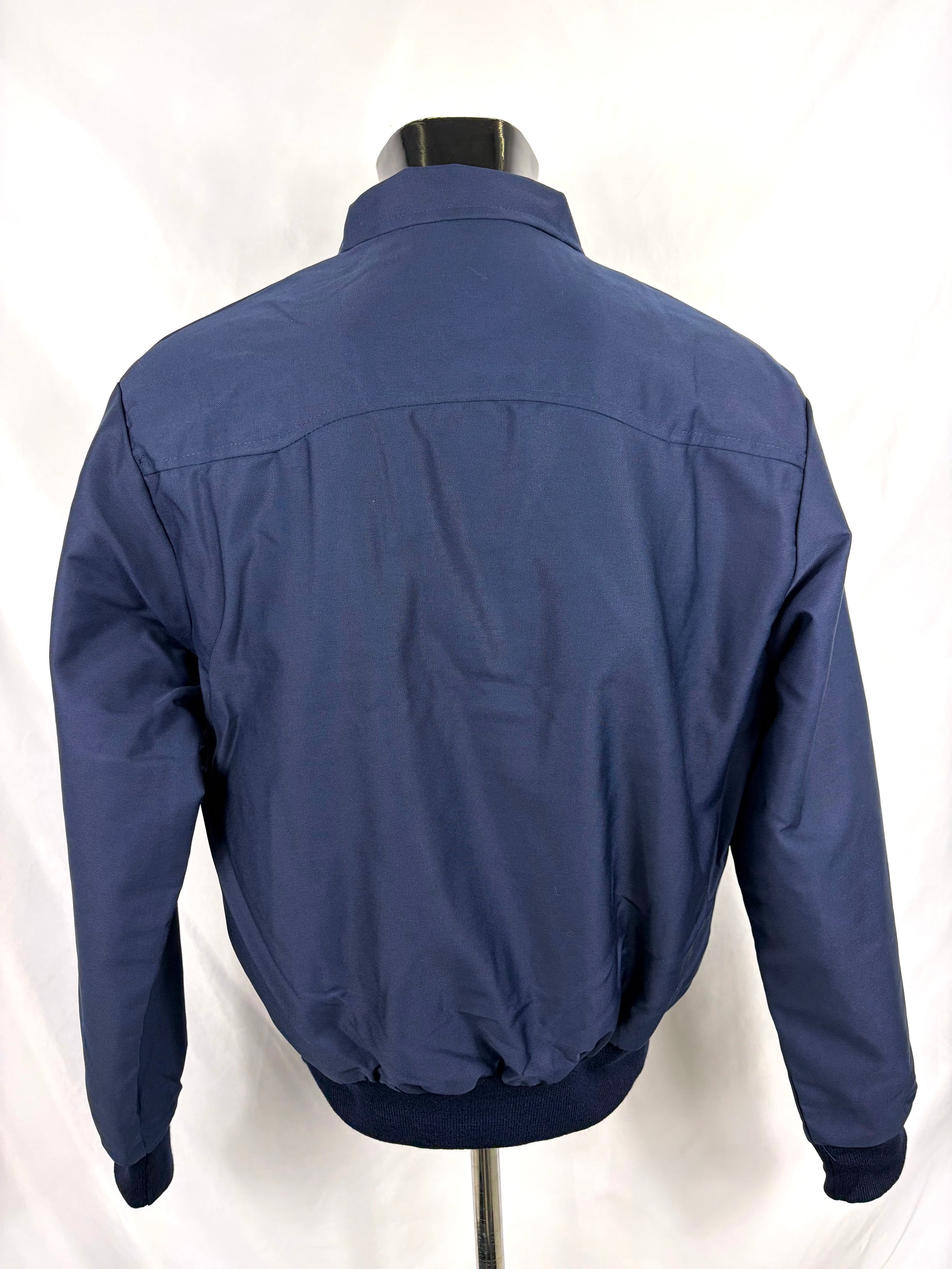 Giacca Harrington blu notte da uomo in cotone Made in England - Man Navy Harrington Jacket - Shop In London