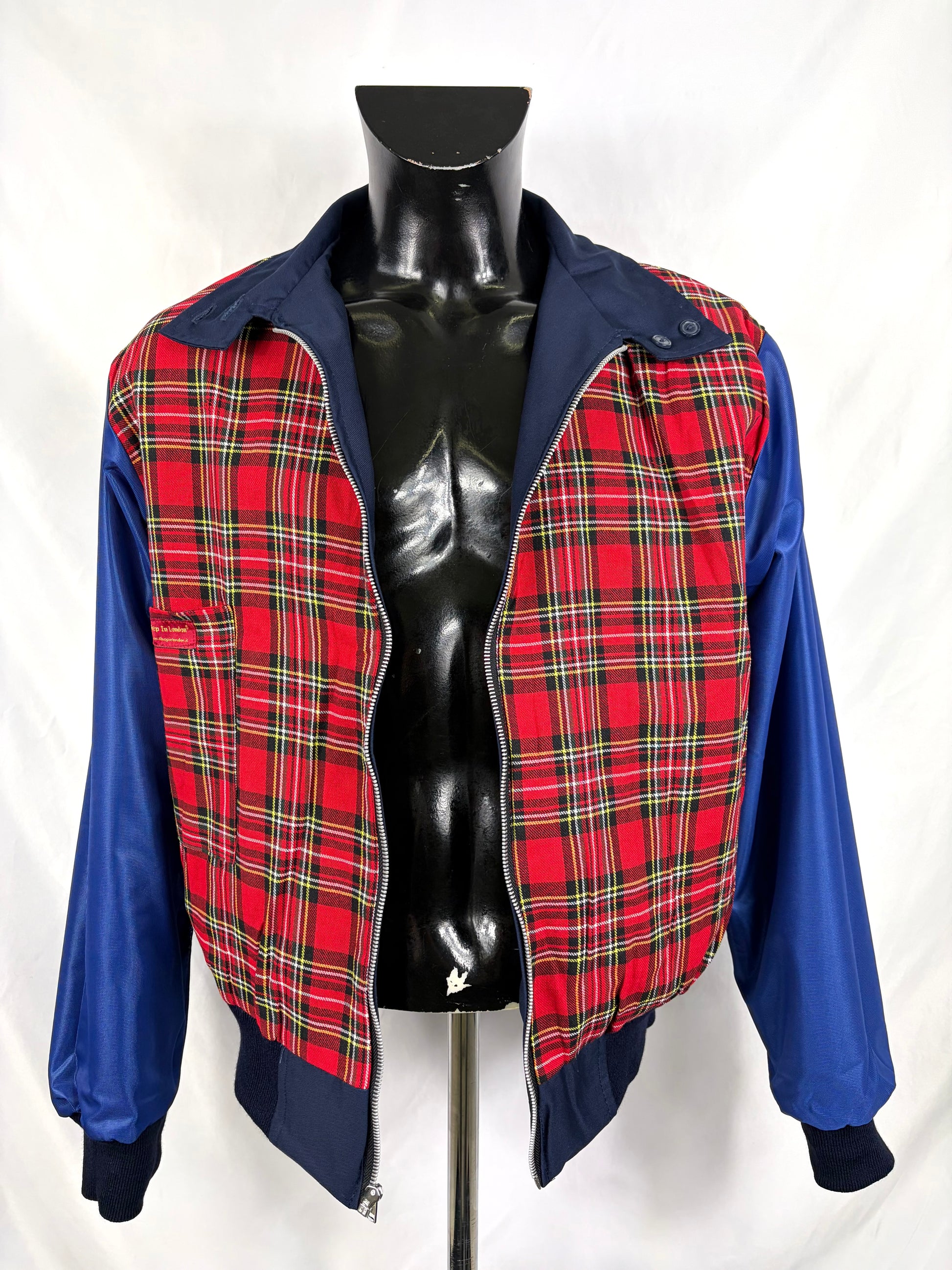 Giacca Harrington blu notte da uomo in cotone Made in England - Man Navy Harrington Jacket - Shop In London